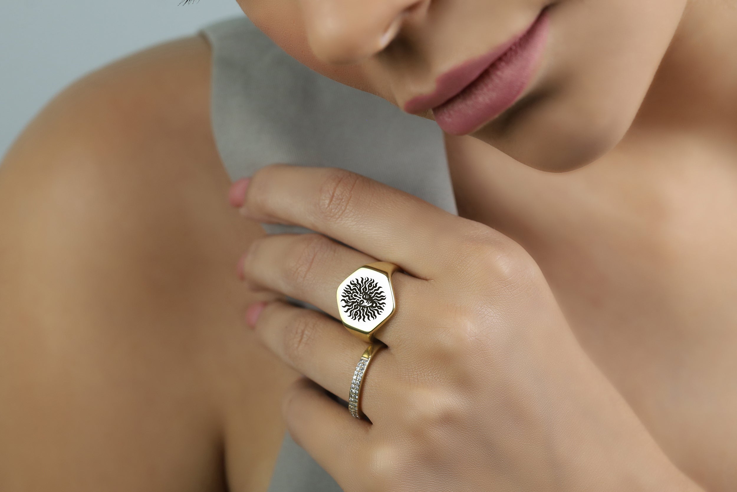 Bold Statement Medusa Signet Ring