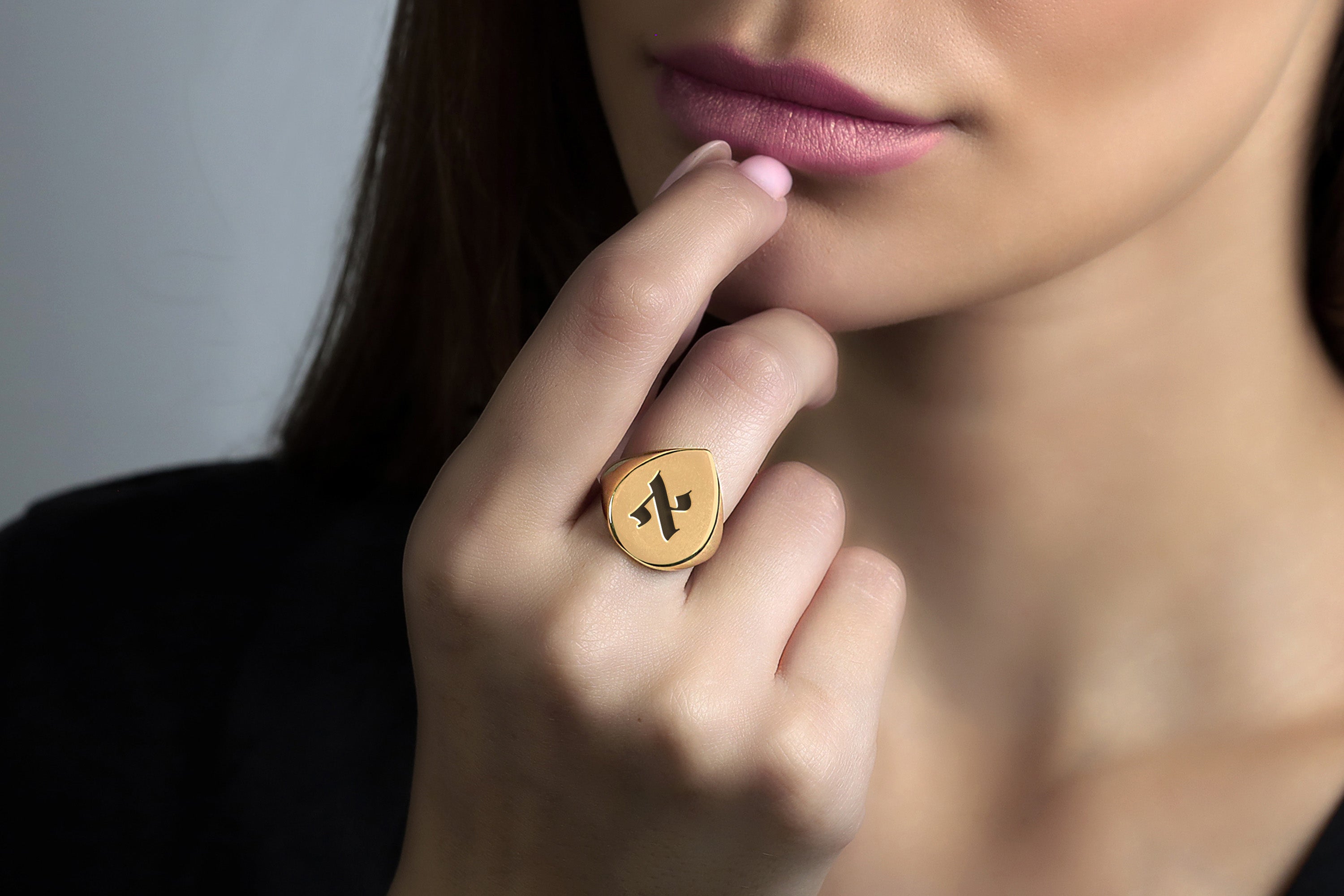 Hebrew Rose Gold Signet Ring