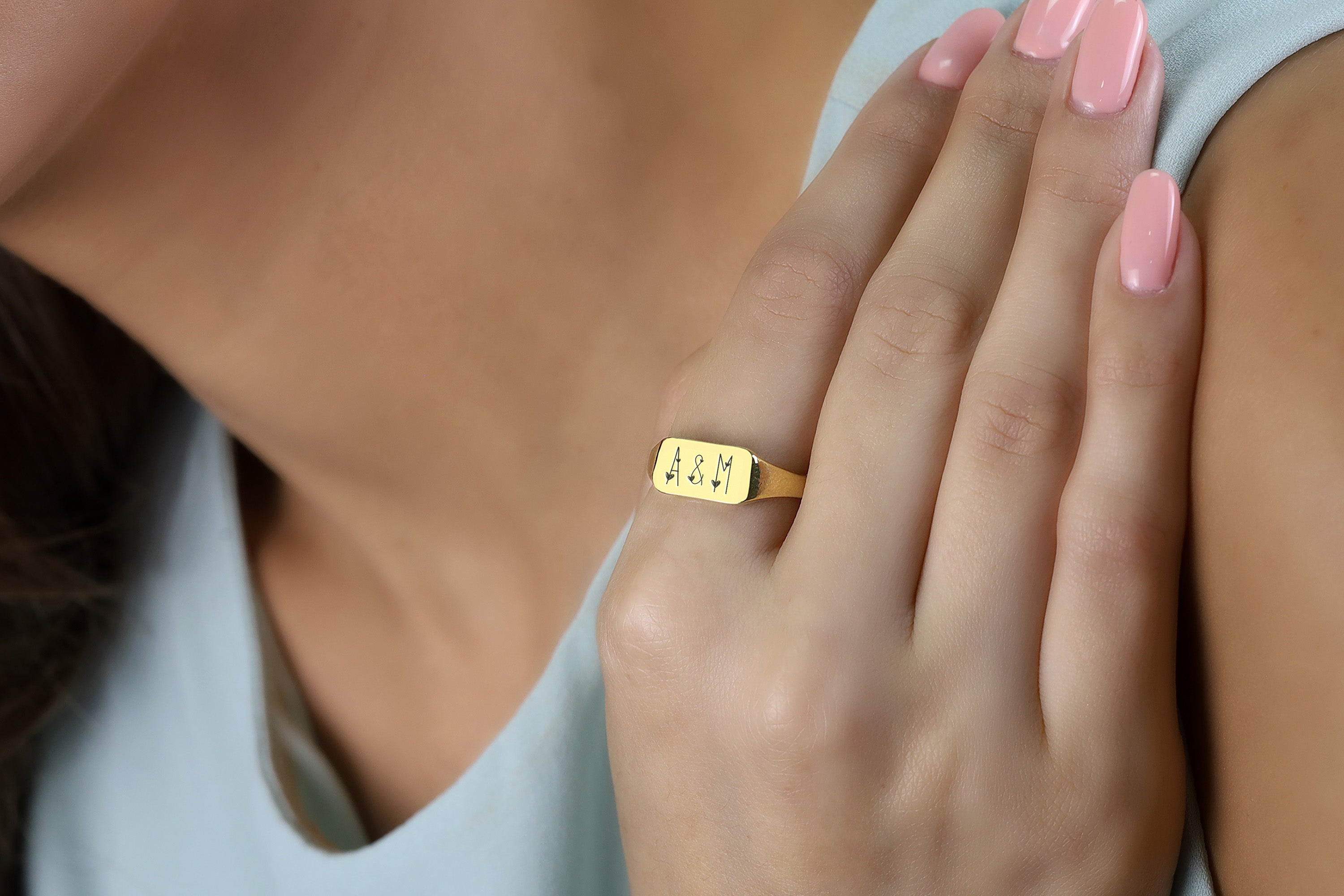 Couples Name Initials Ring