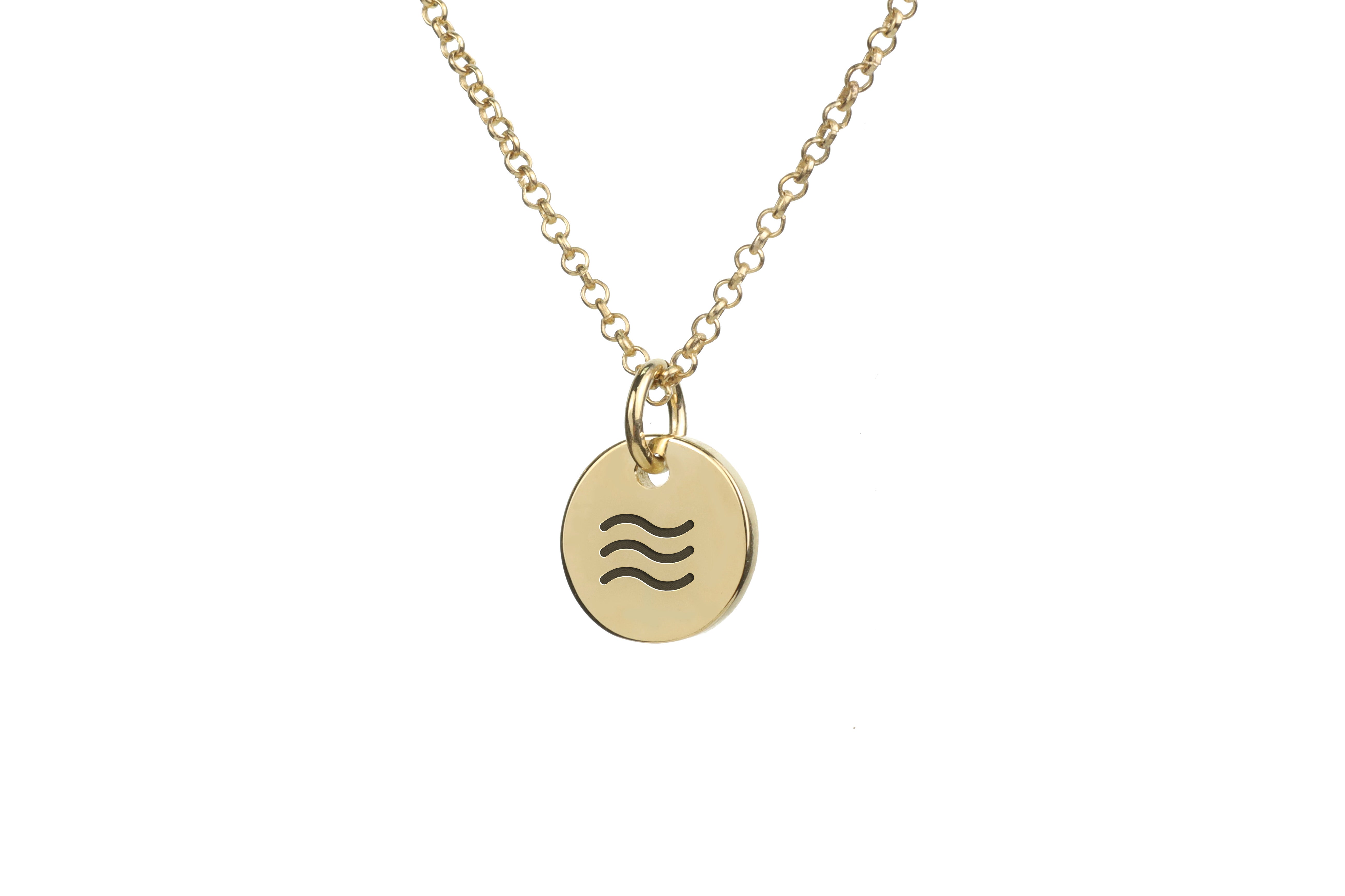 14k Gold Aquarius Pendant Necklace