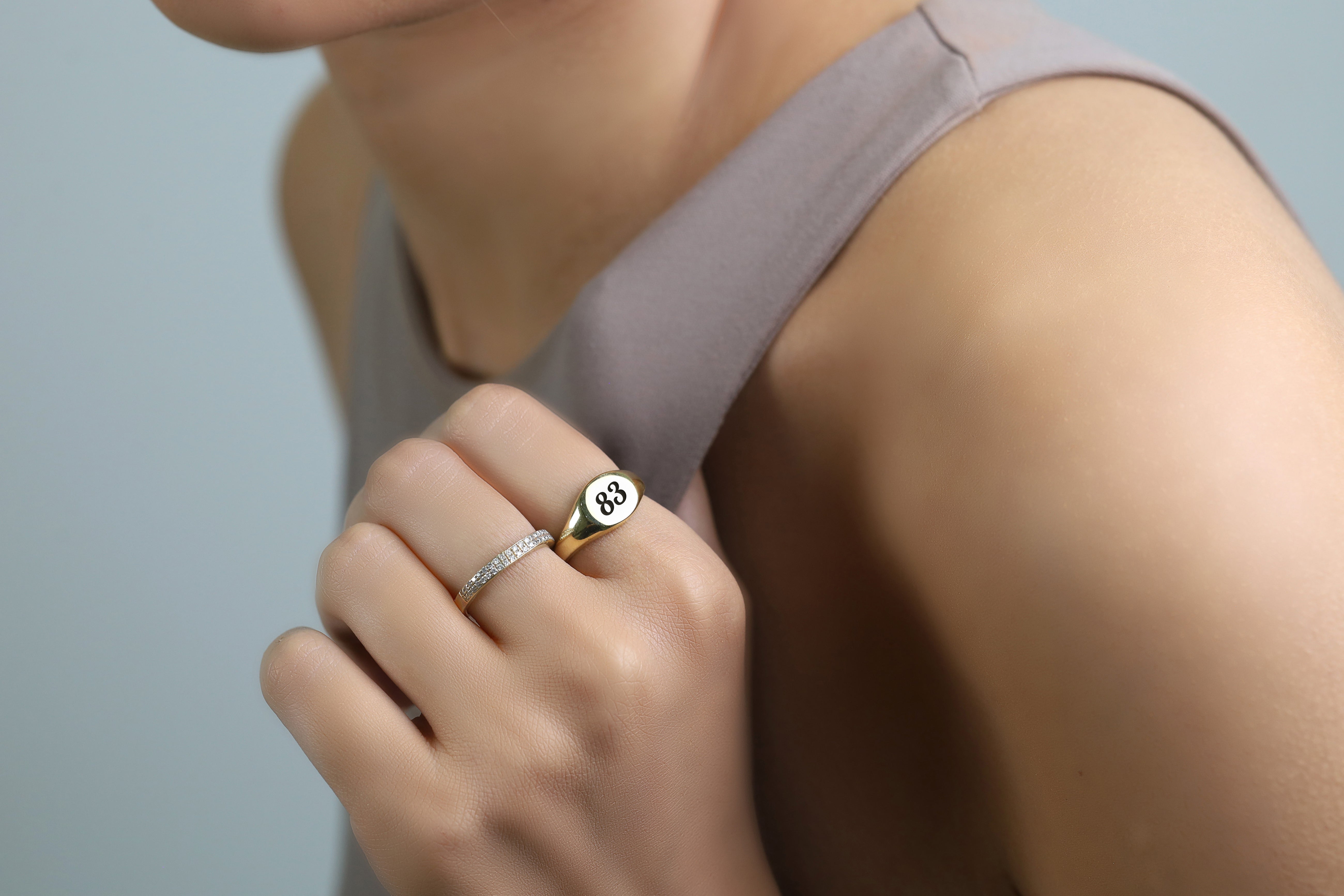 Custom Number Signet Ring