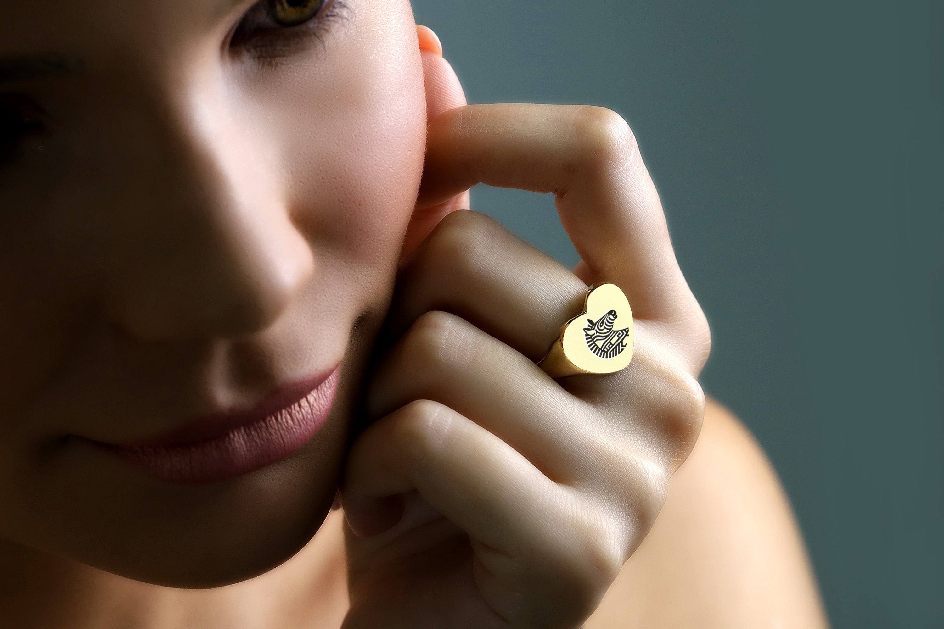 Engraved Zebra Ring