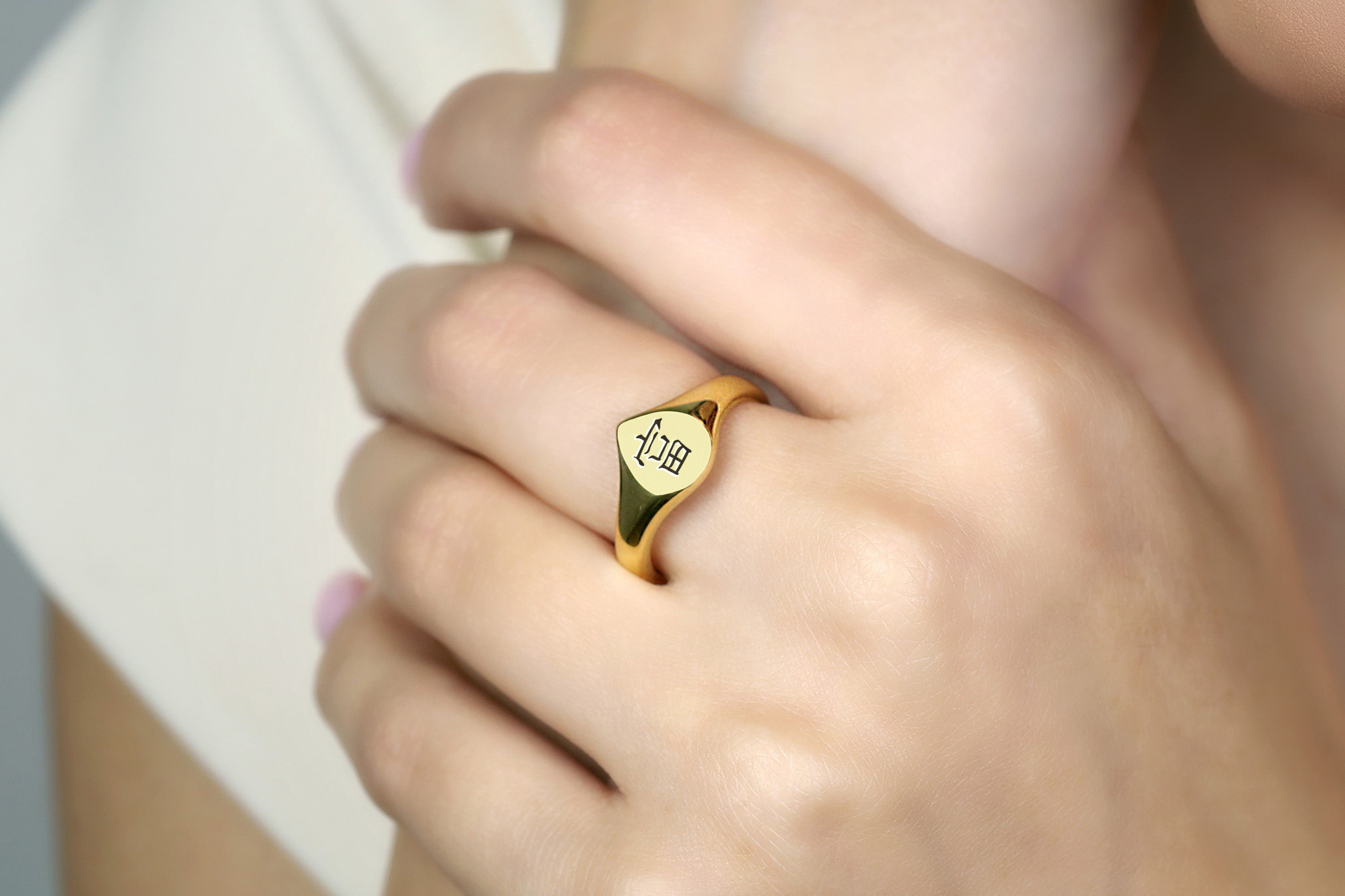 Personalized Kanji Signet Ring