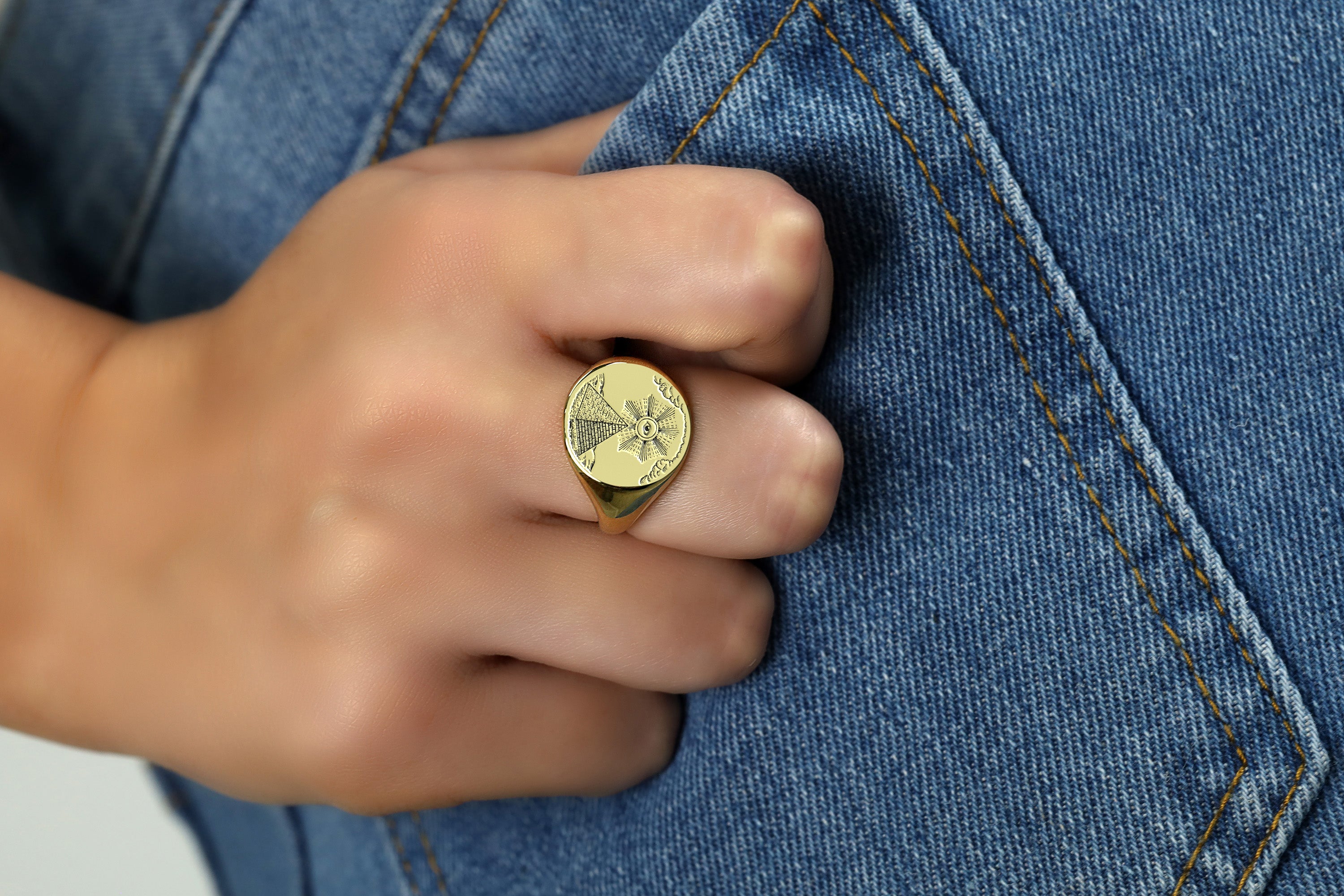 Freemasons Pyramid Signet Ring