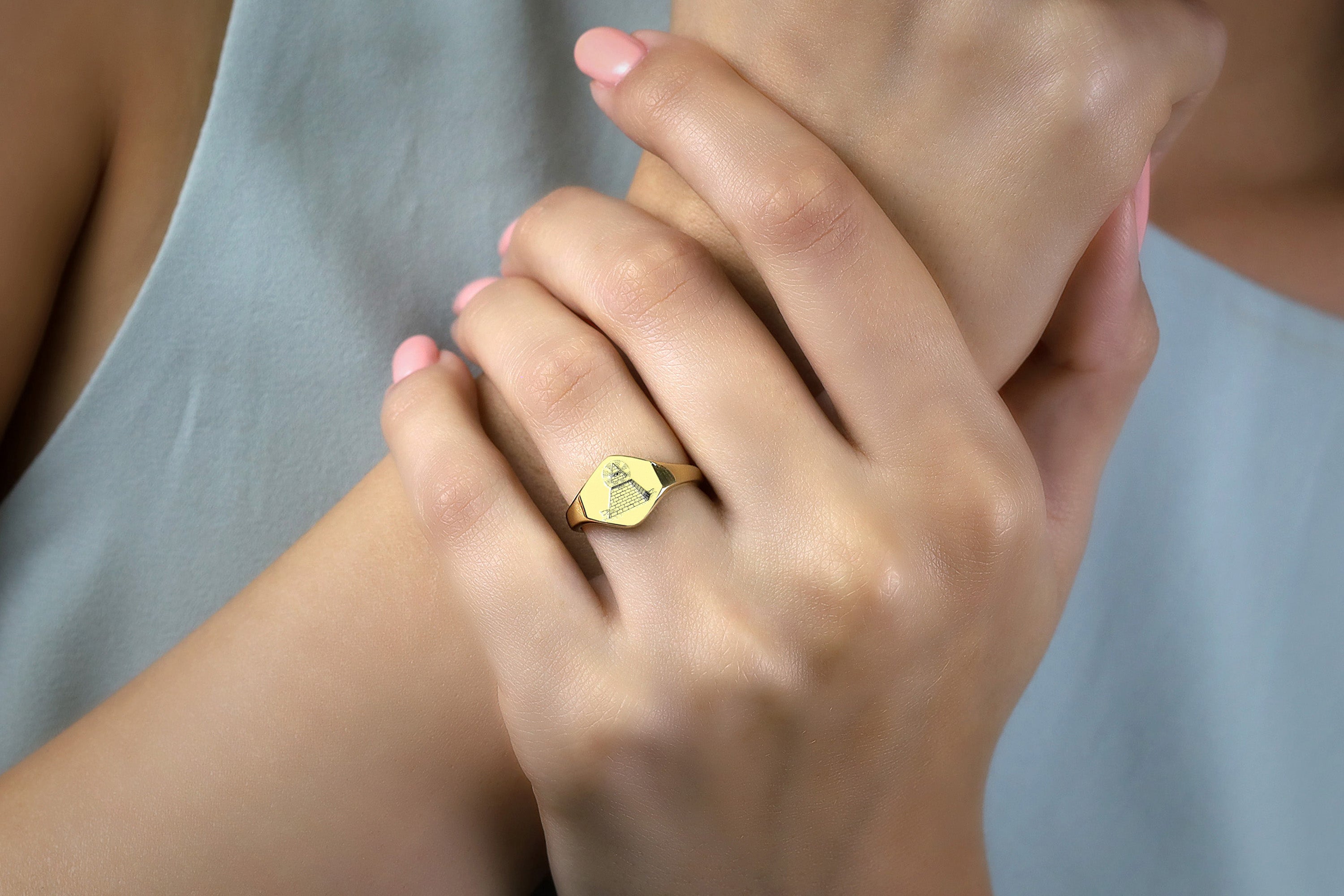 14k Gold Masonic Pyramid Ring