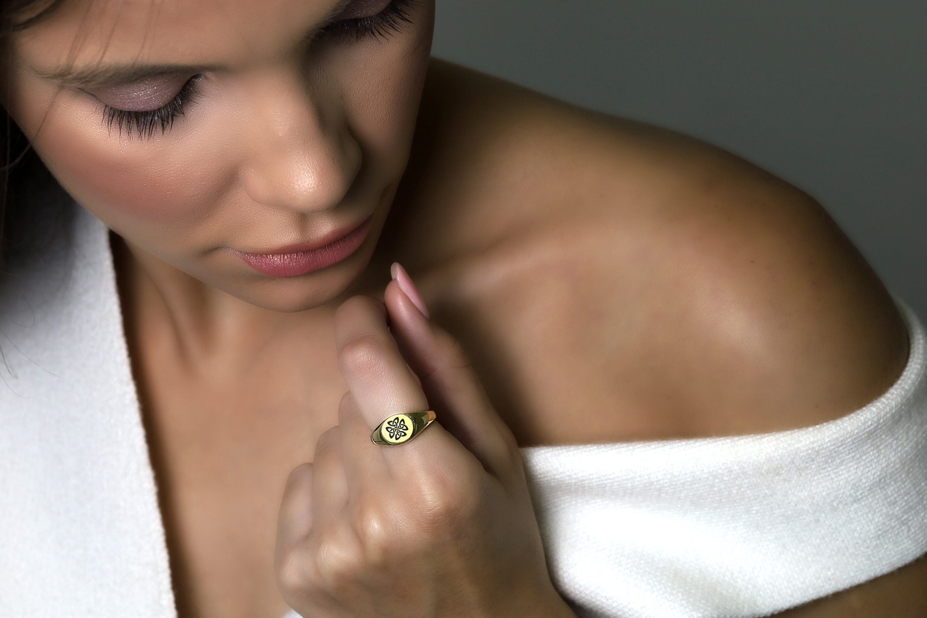 14k Gold Celtic Signet Ring