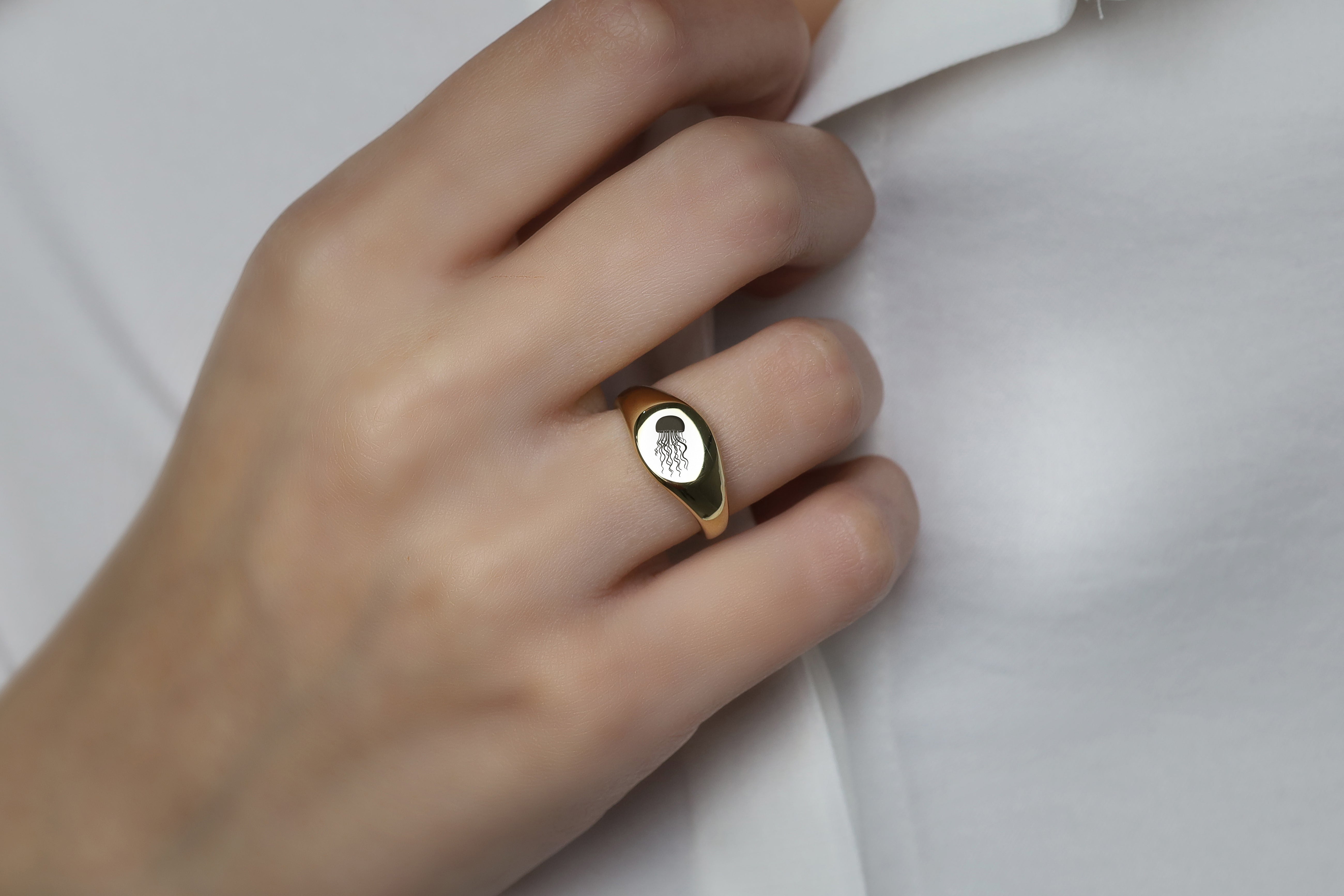 Cute Jellyfish Gold Ring