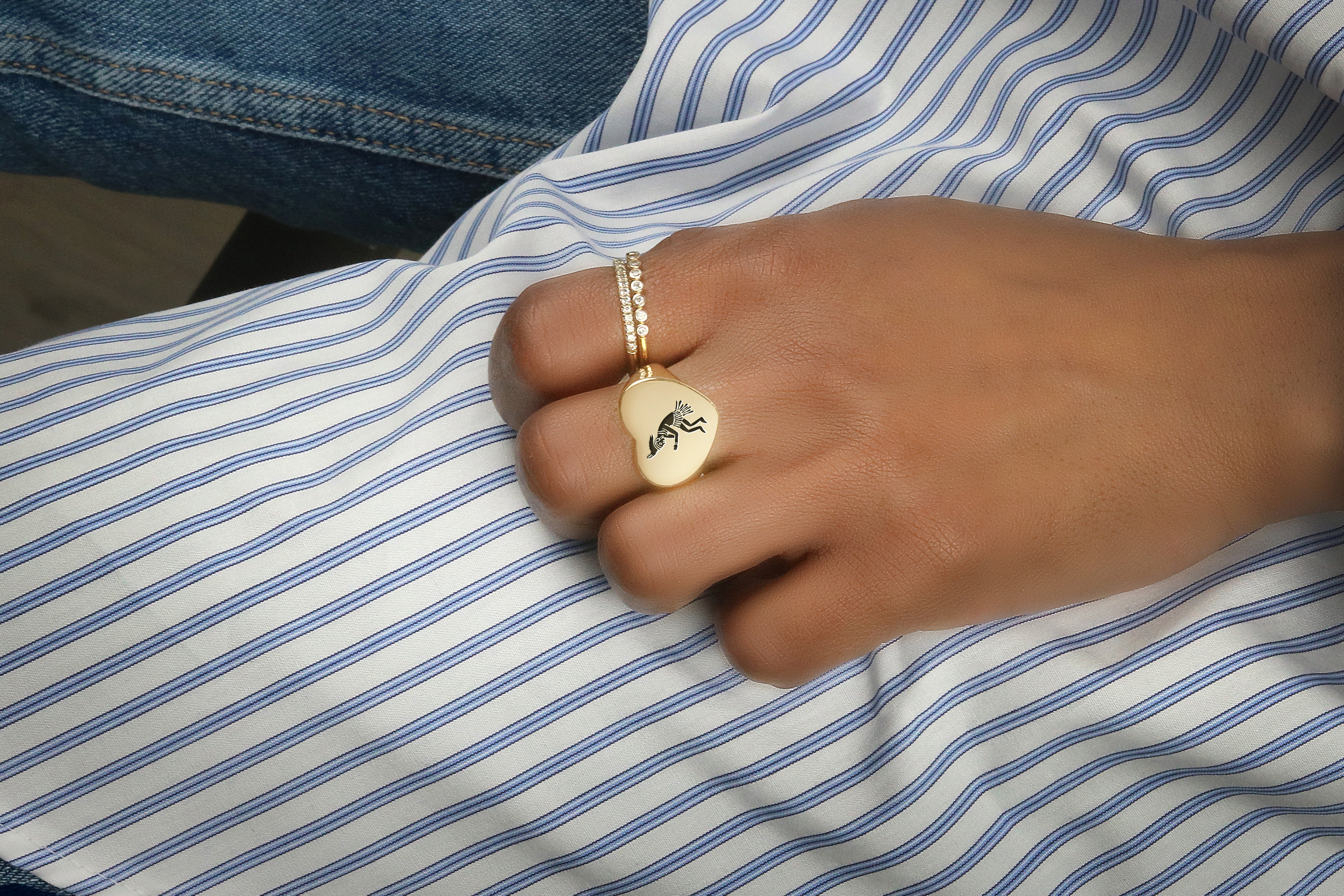 14k Gold Tribe Signet Ring