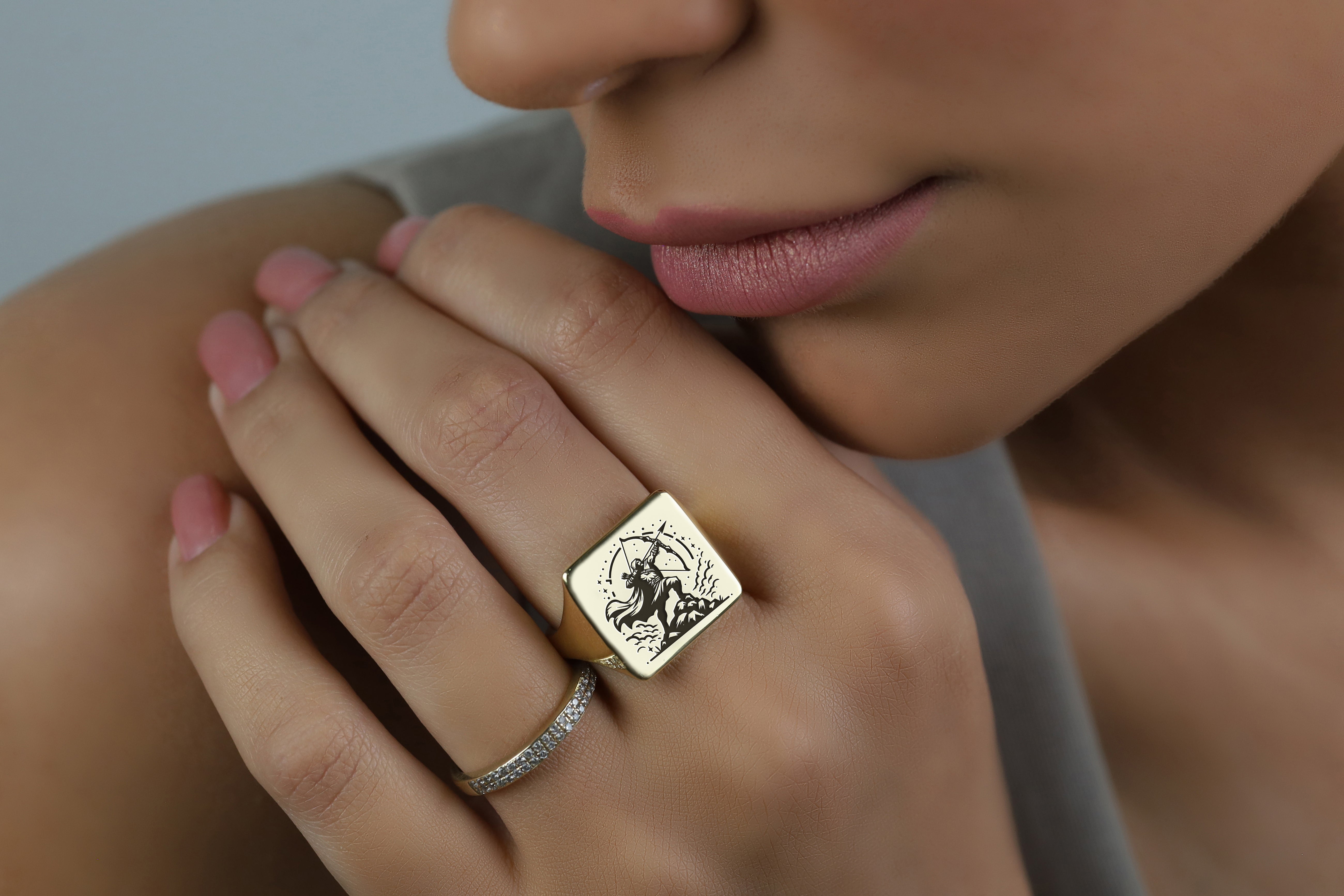 Custom Archer Engraved Ring