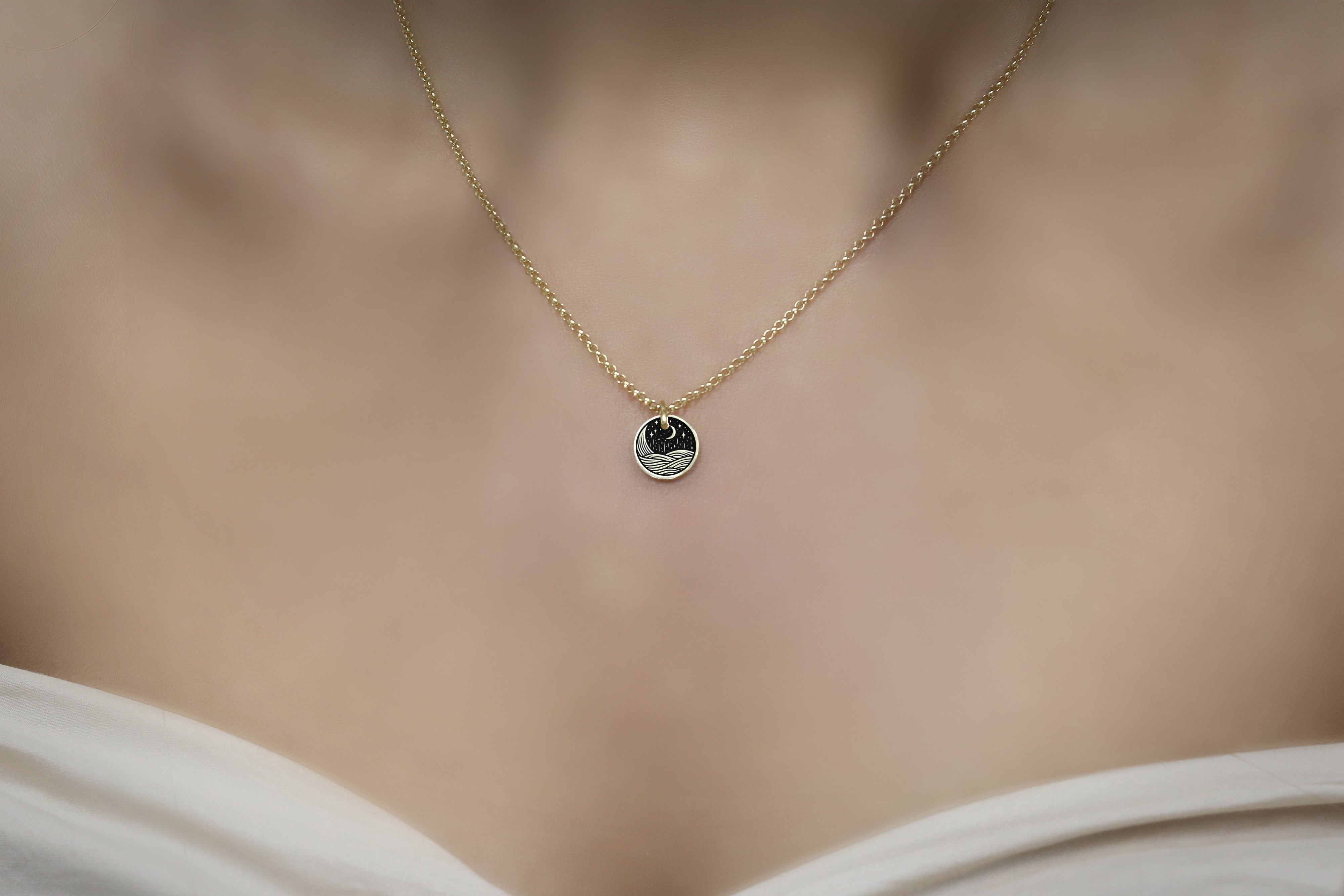 14k Gold Celestial Necklace