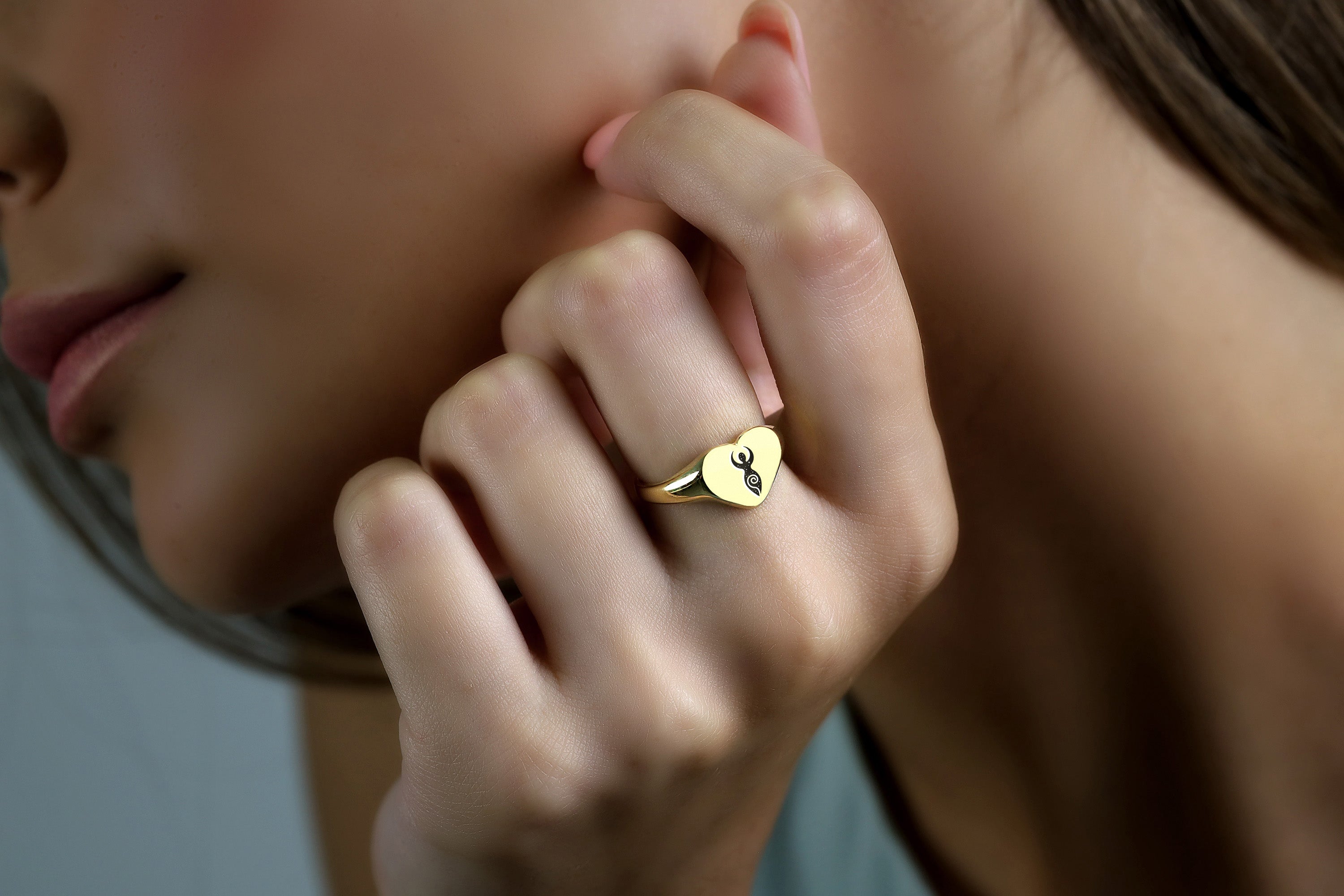 Wiccan Gold Signet Ring