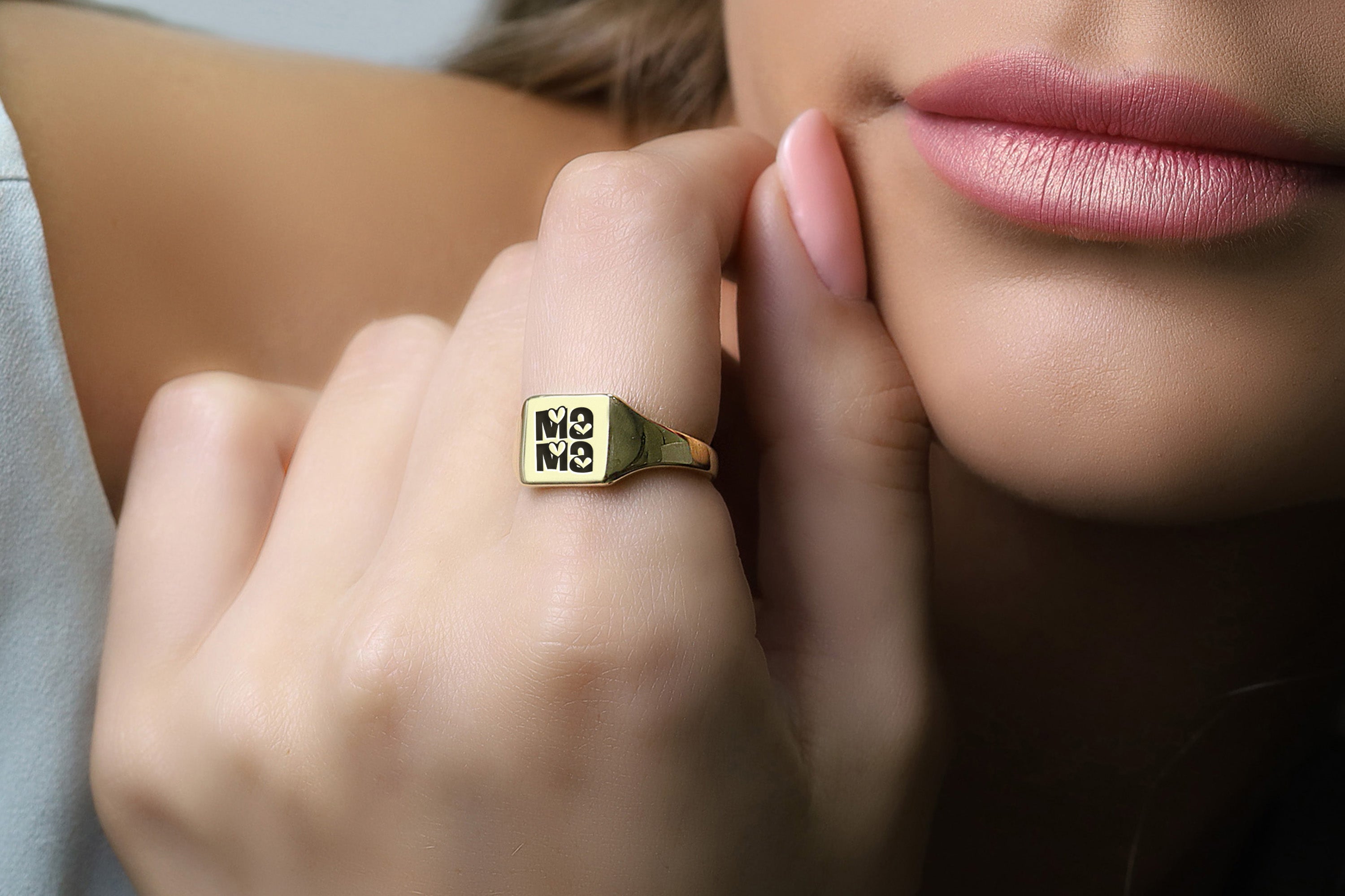 Engraved Mama Signet Ring