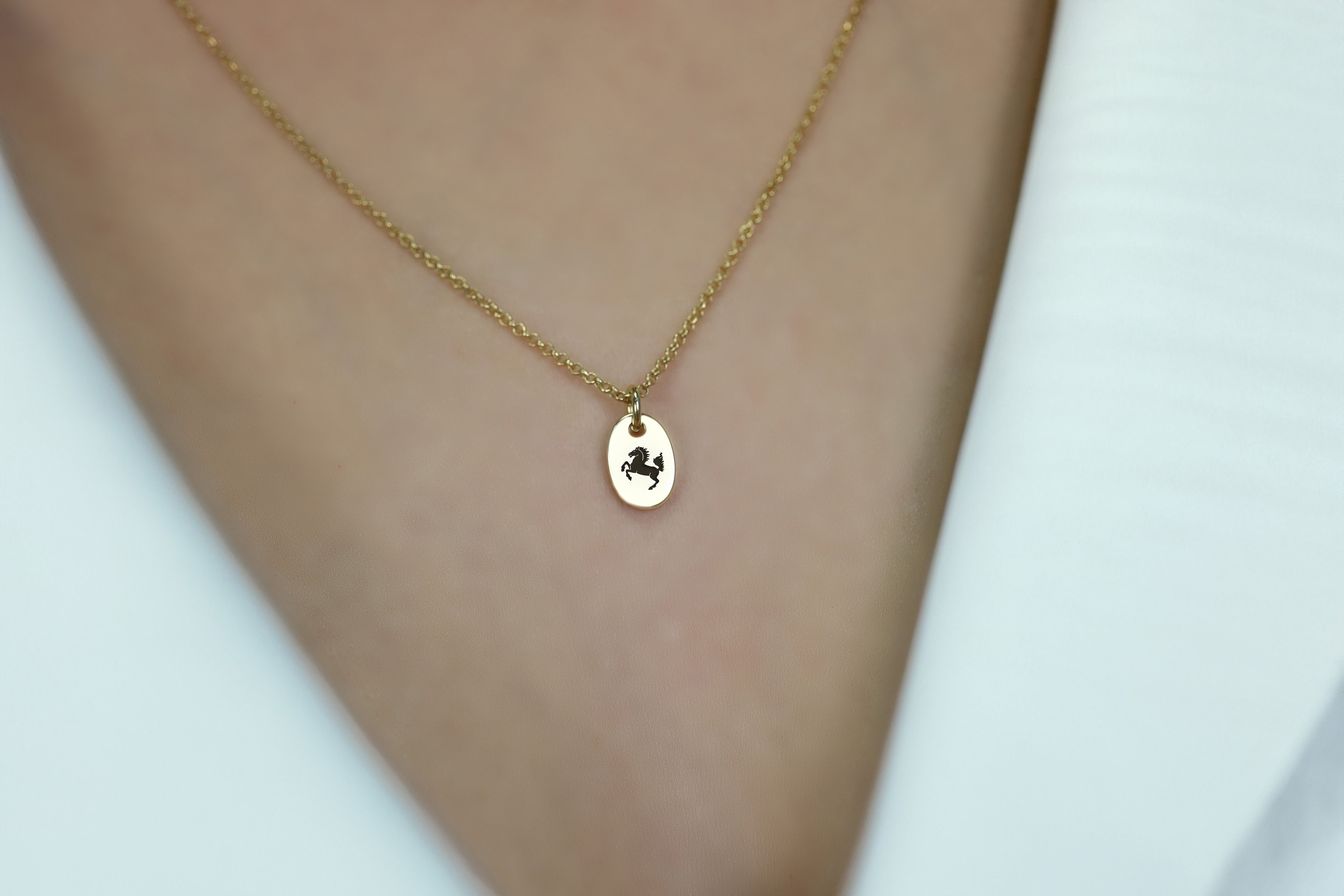 Custom Heraldic Horse Necklace