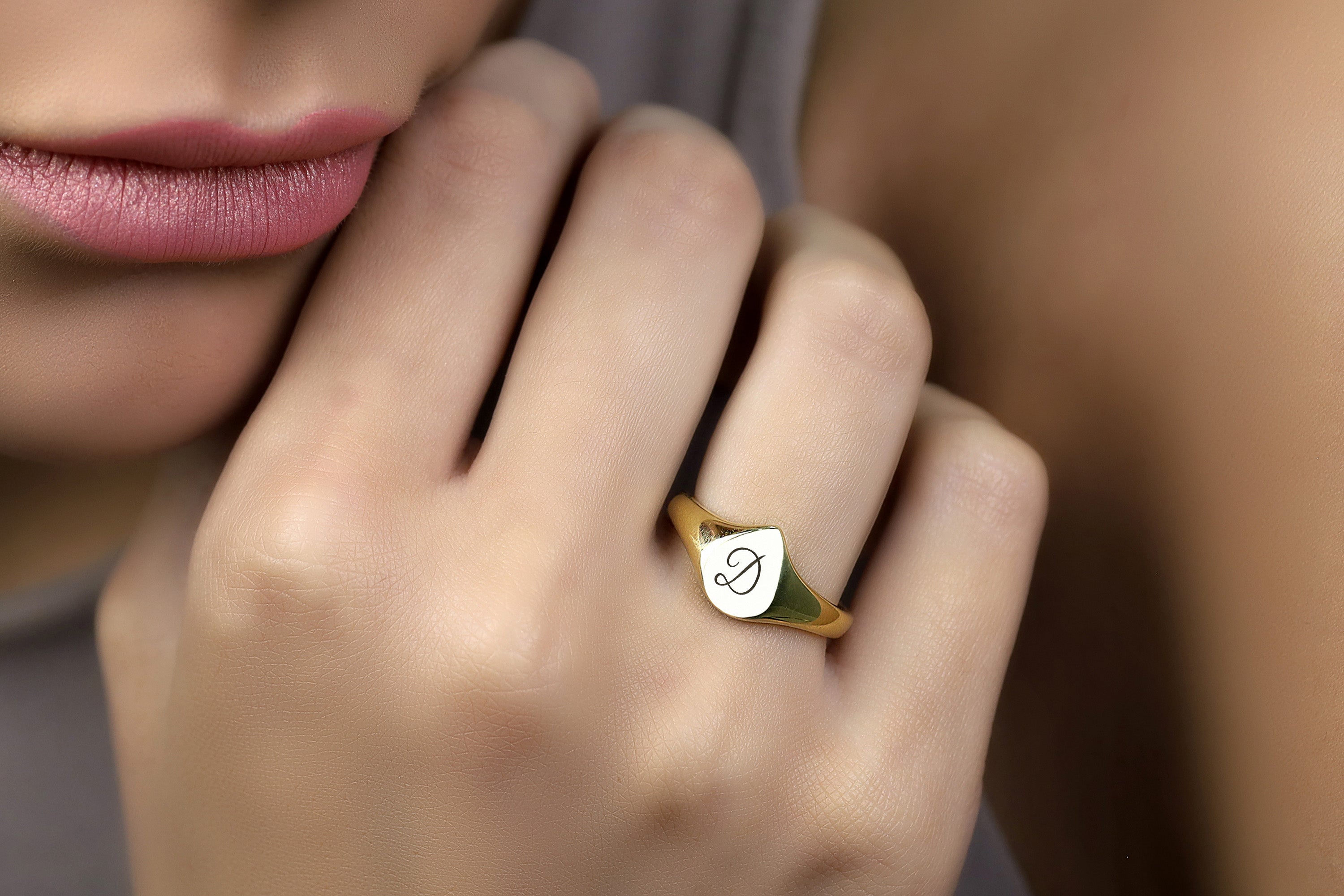 Delicate Name Initial Ring