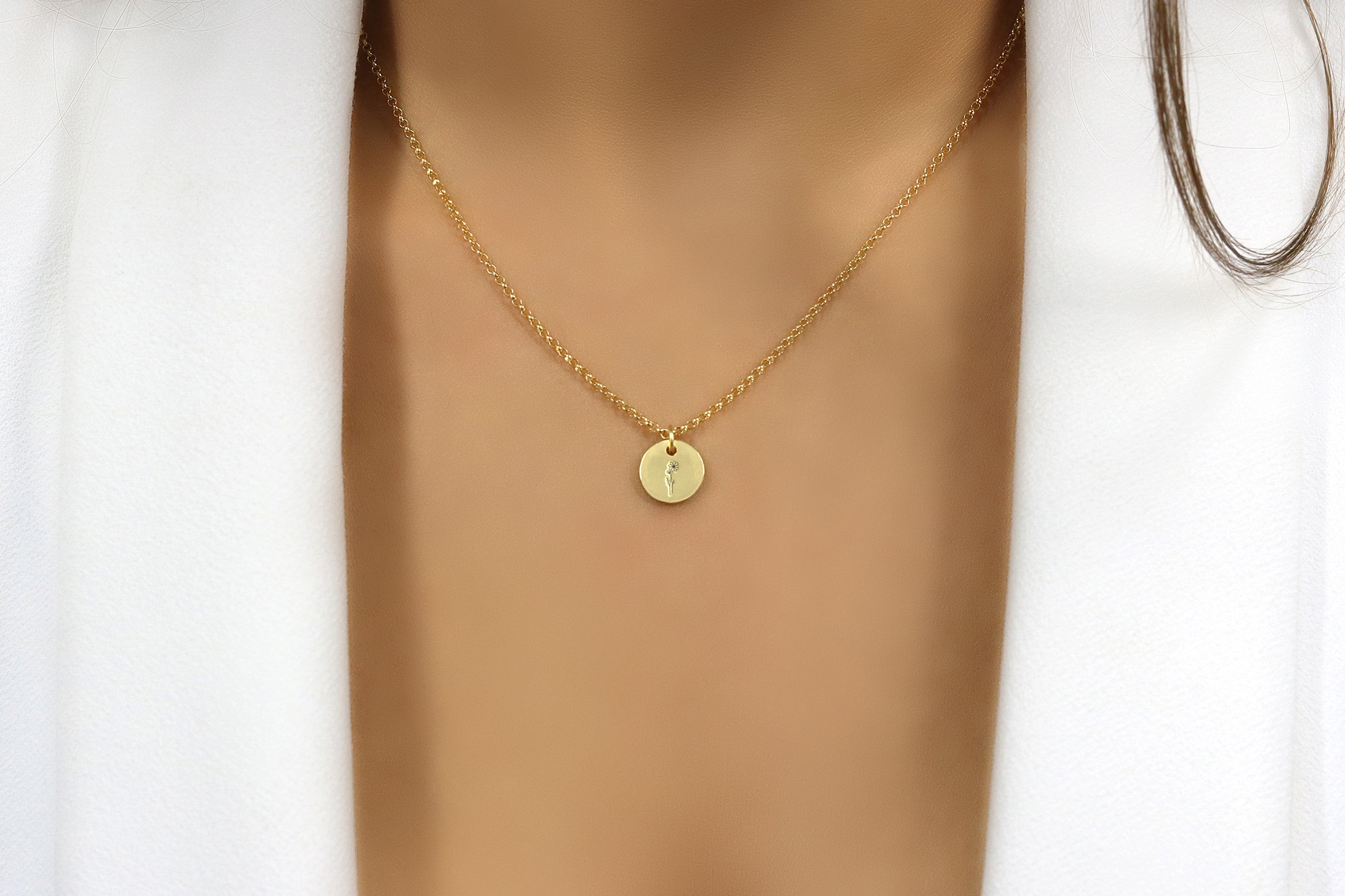 October Birth Month Signet Necklace