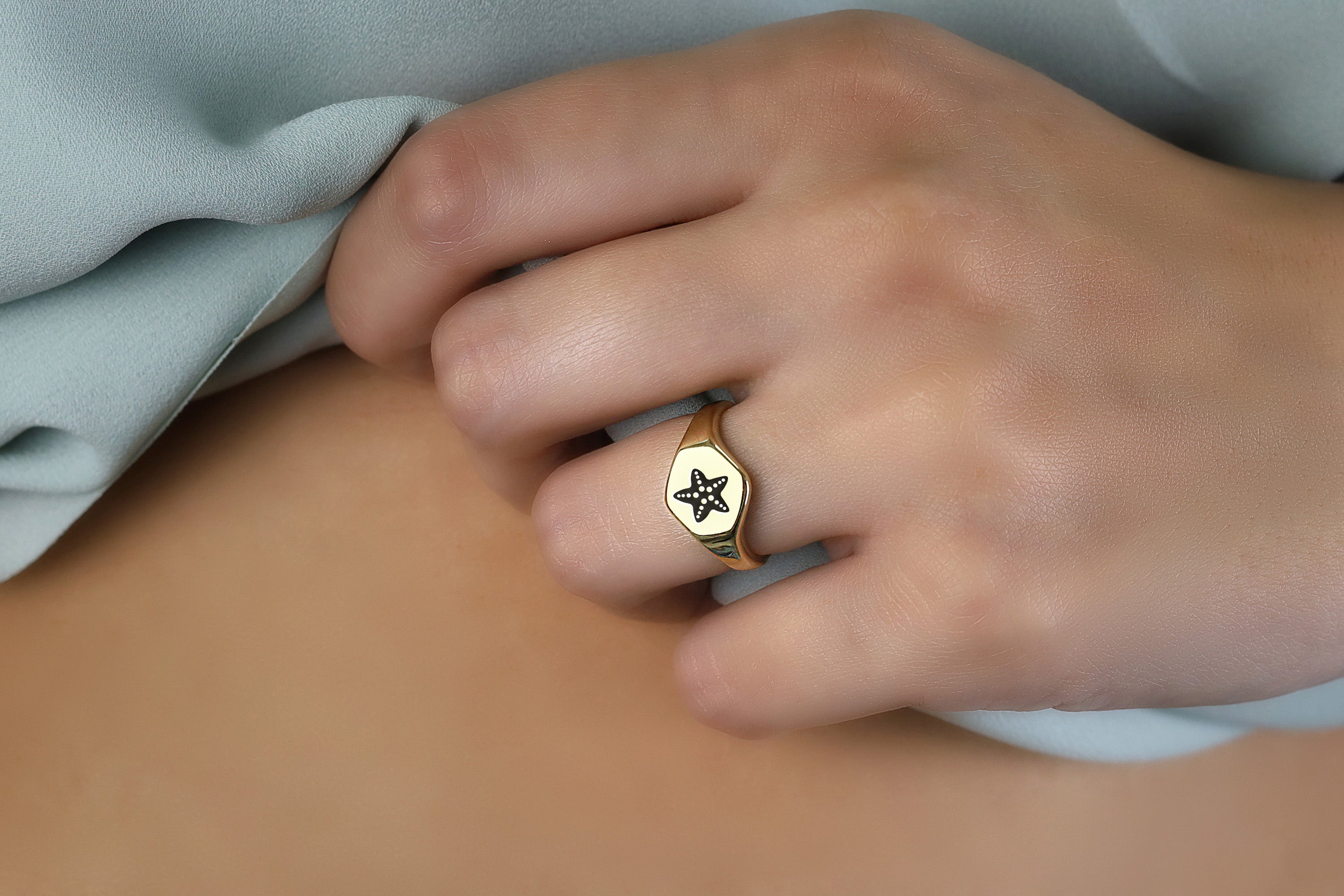 14k Gold Sea Star Ring