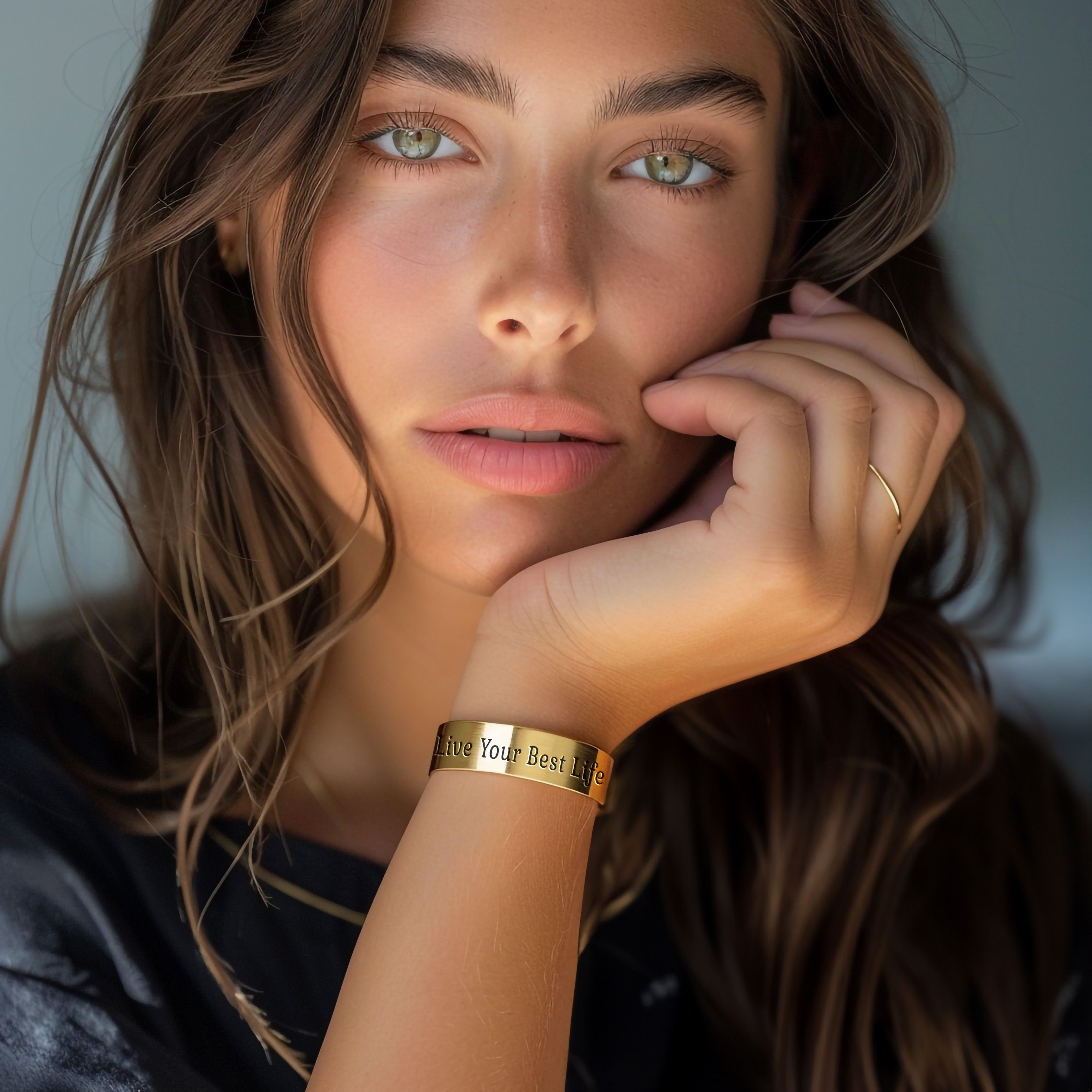 14k Gold Custom Text Bracelet