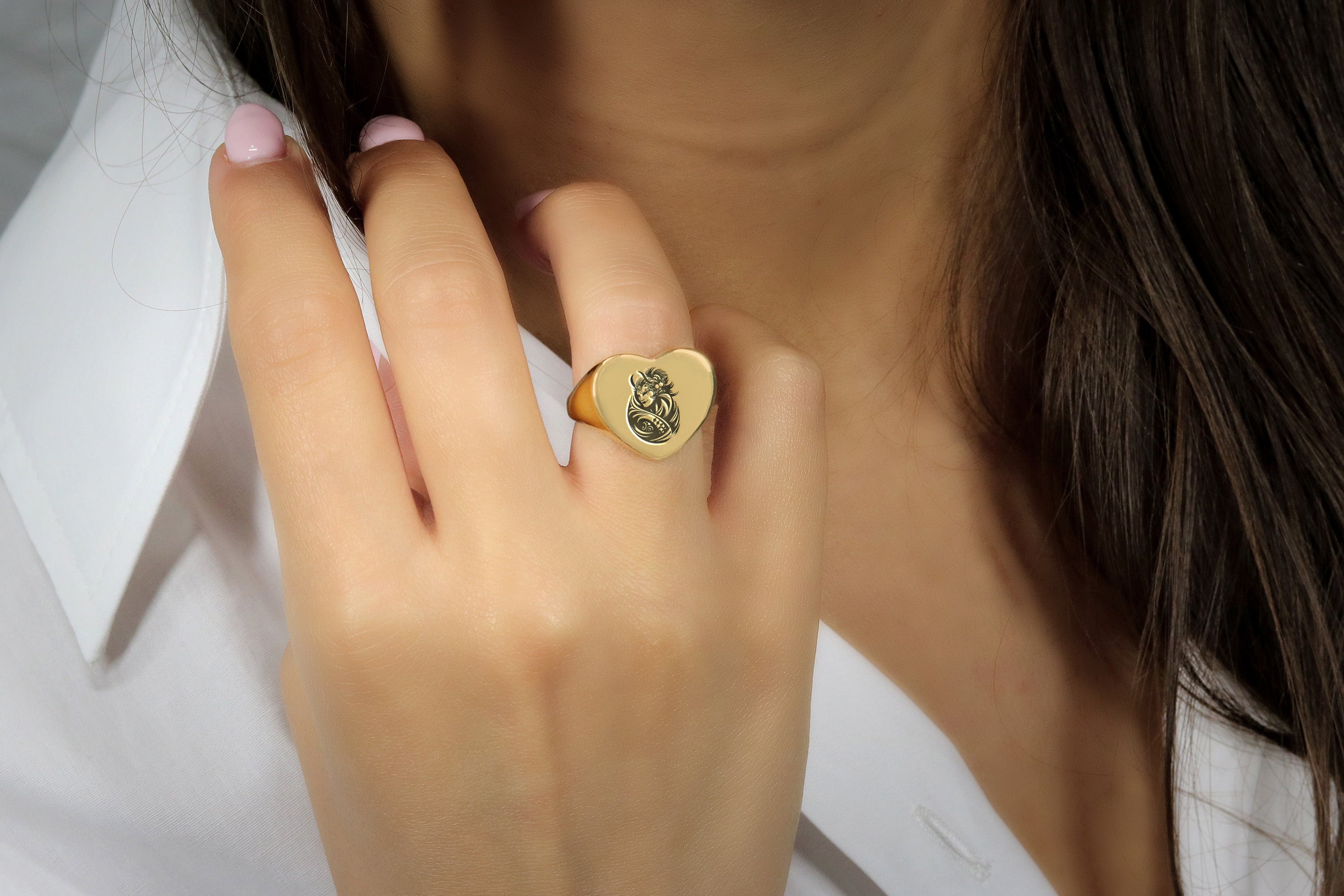Engraved Japanese Kabuki Ring