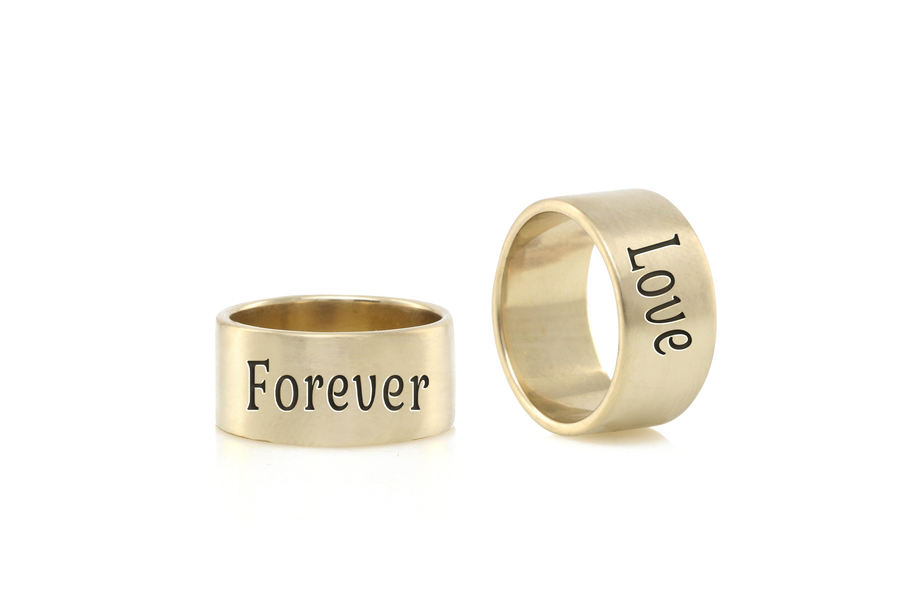 Custom Text Wide Band Ring