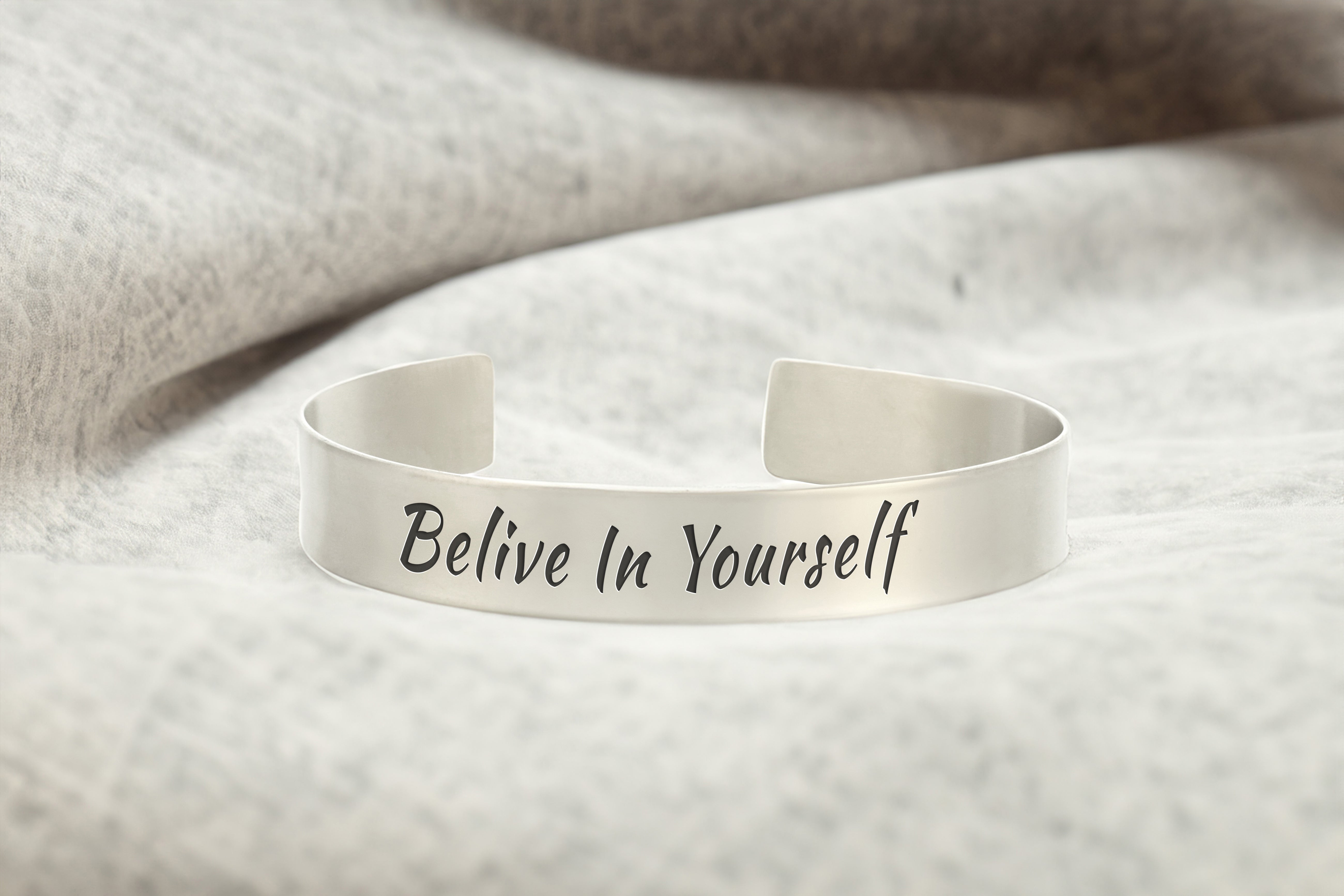 Silver Motivational Bracelet Engraving