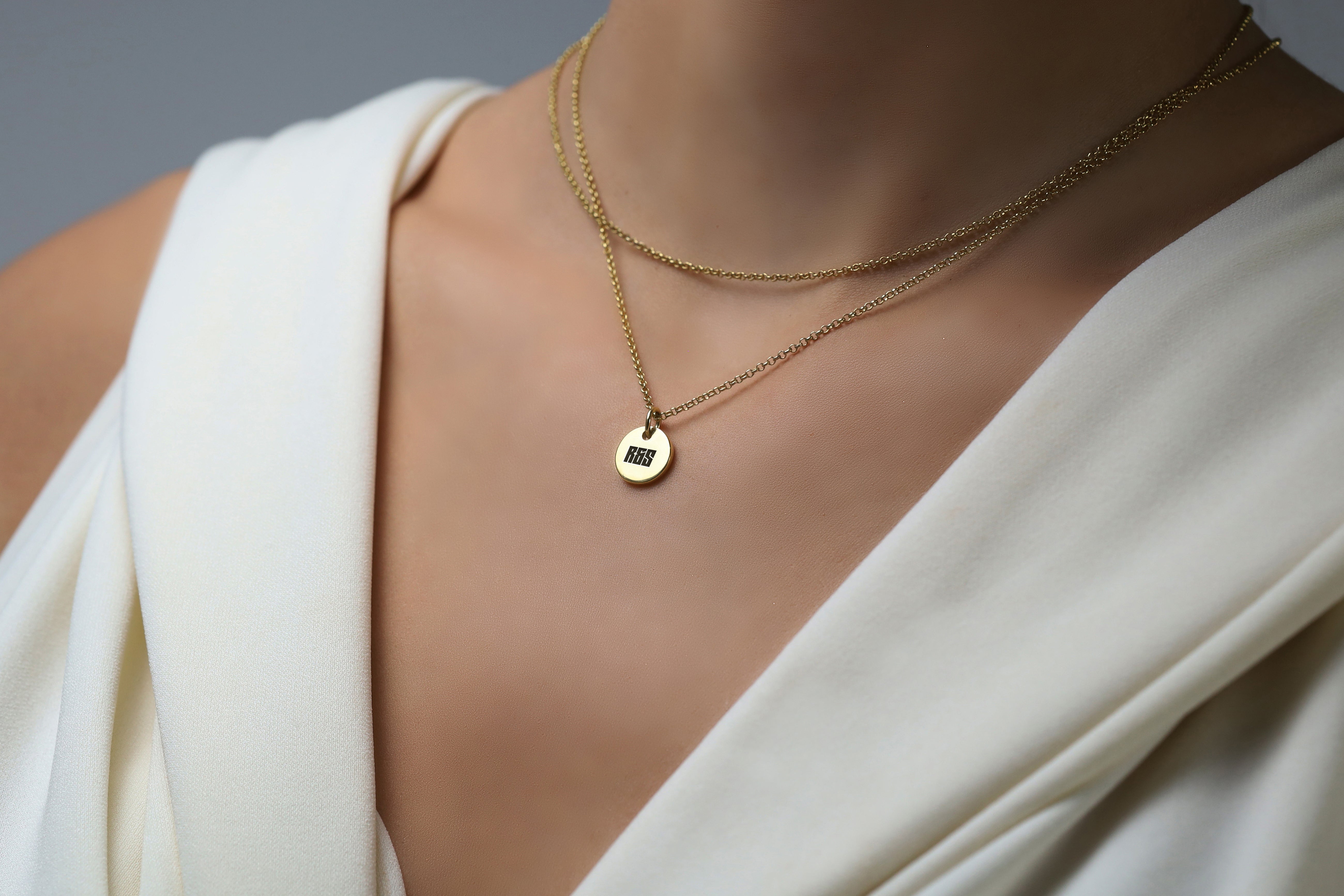 Couples Initials Engraved Necklace