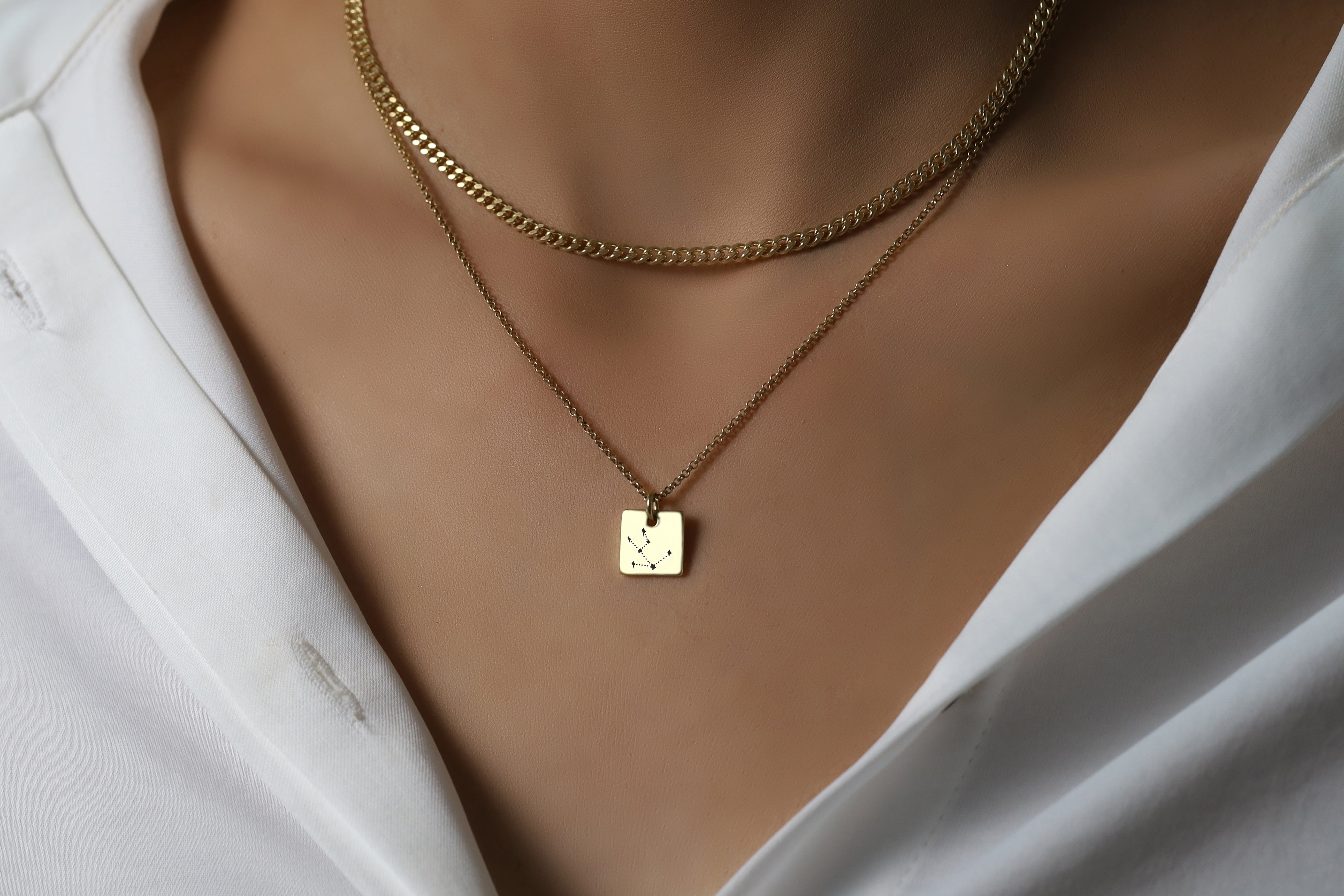 Engraved Taurus Star map Ring