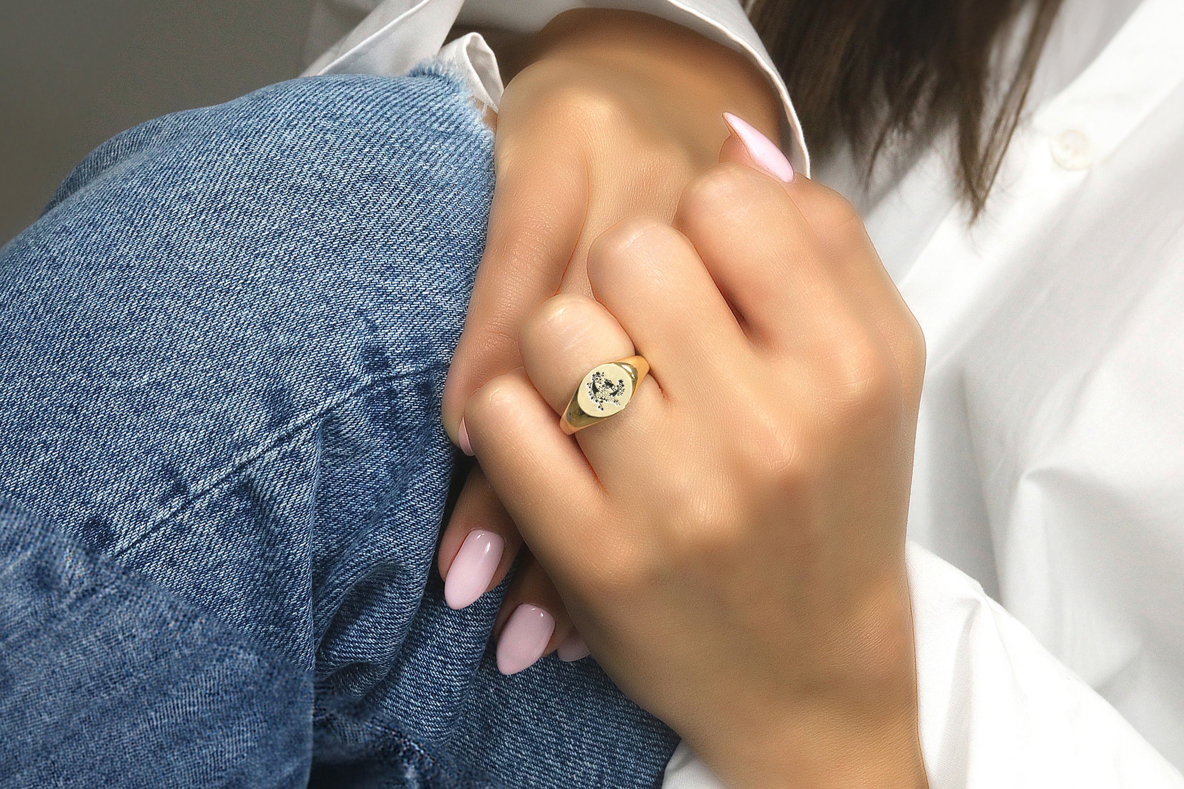 14k Gold Fairy Signet Ring
