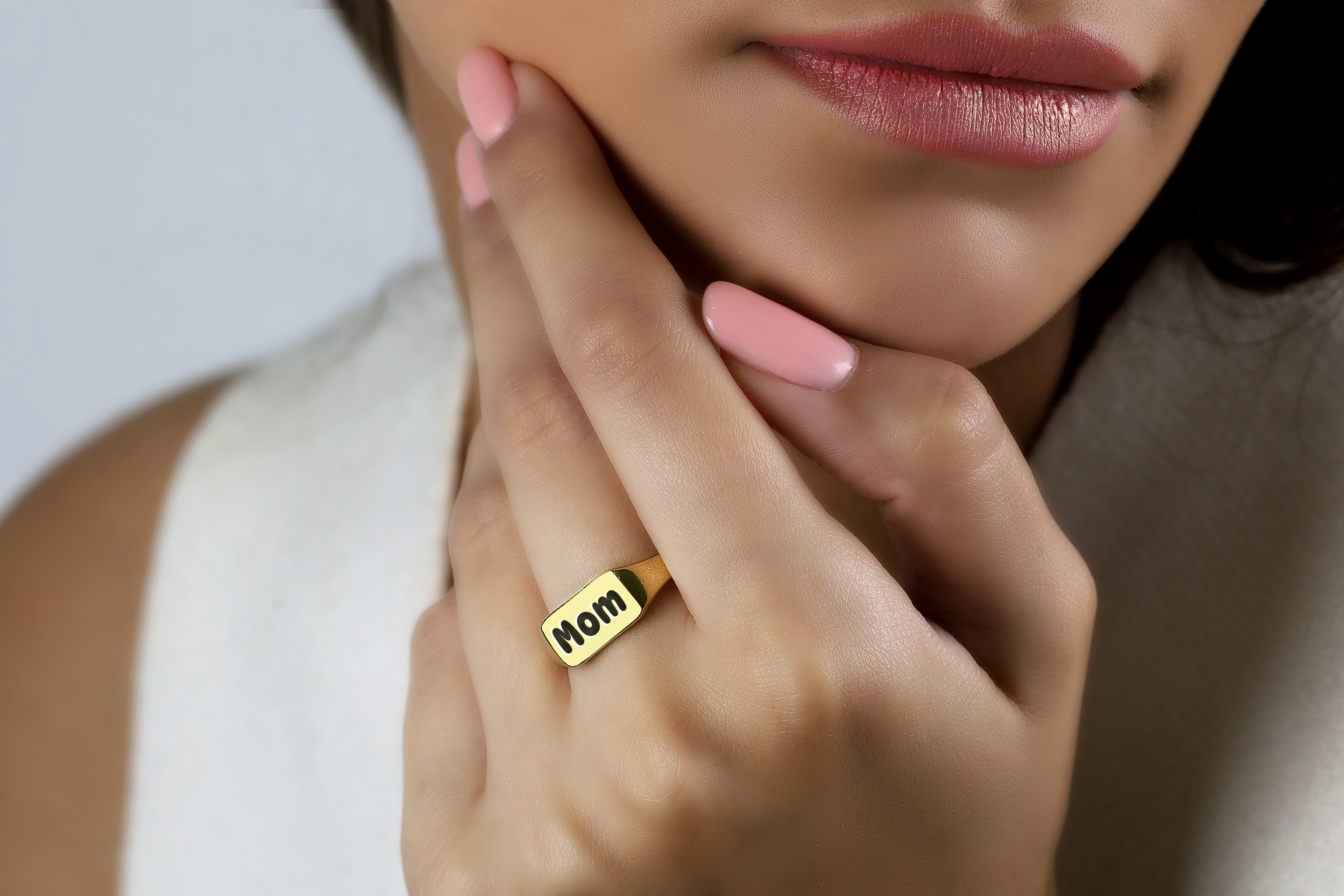 Bold Letters Engraved Ring