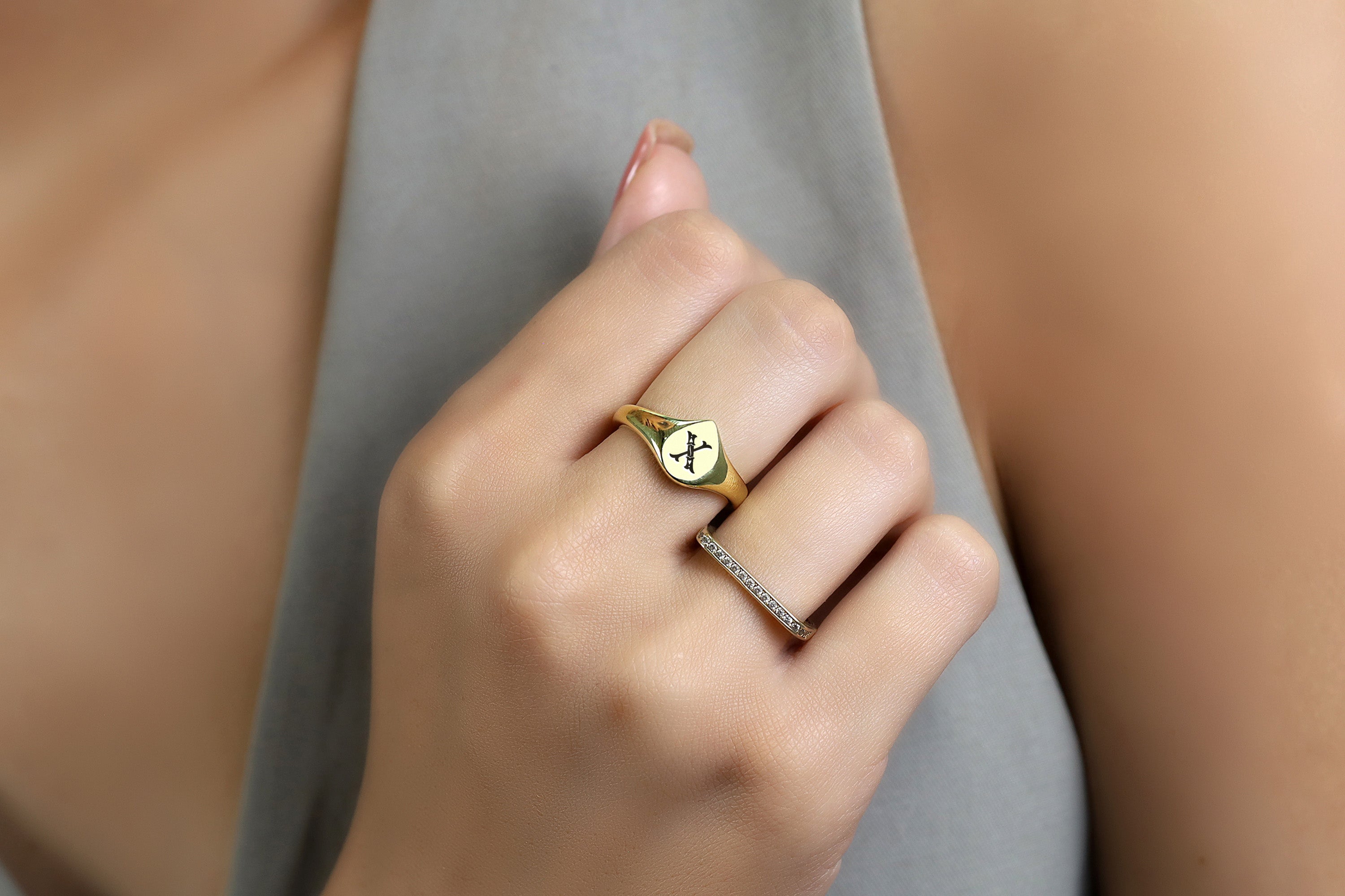 Custom Initials Signet Ring