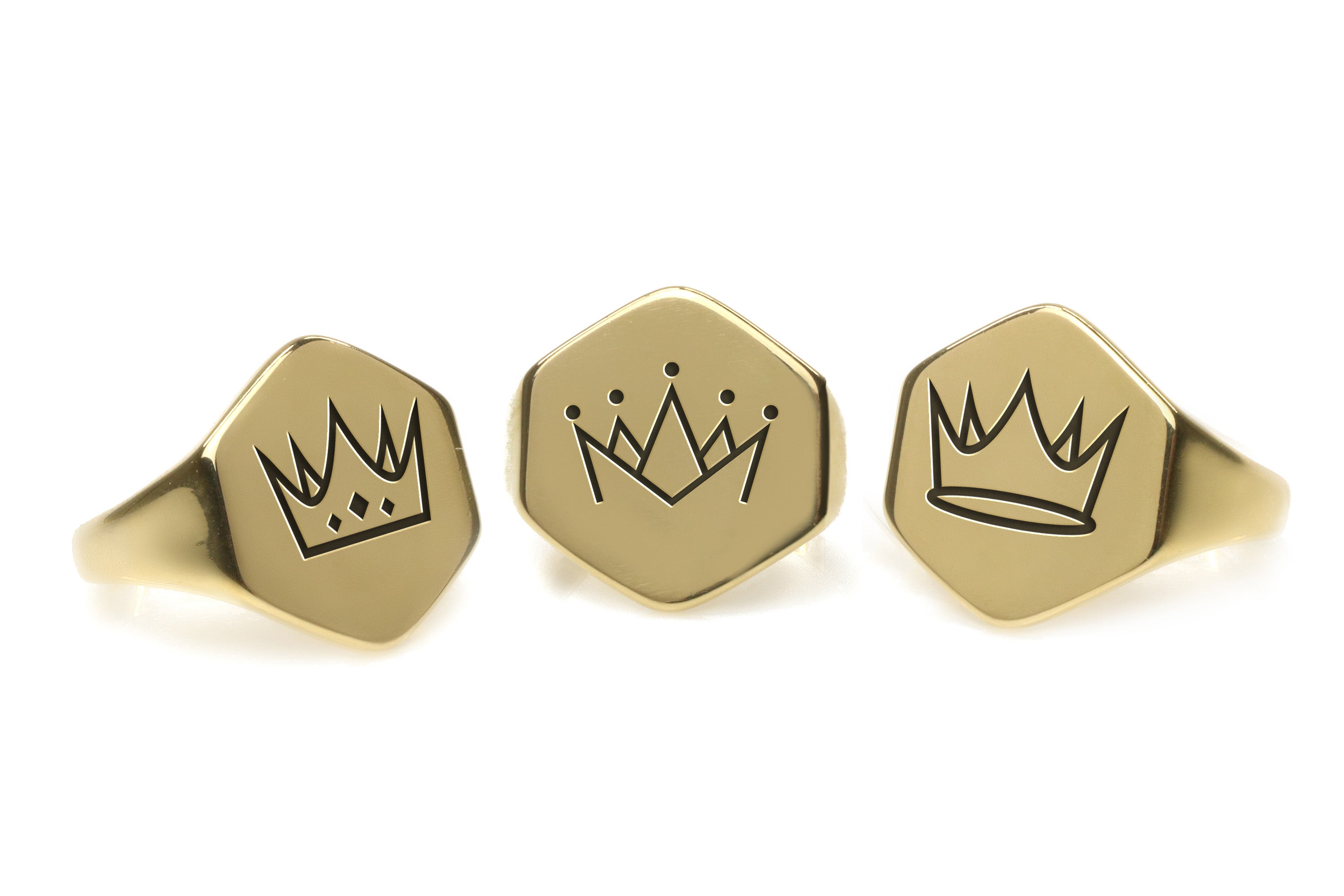 Custom Crown Gold Signet Ring