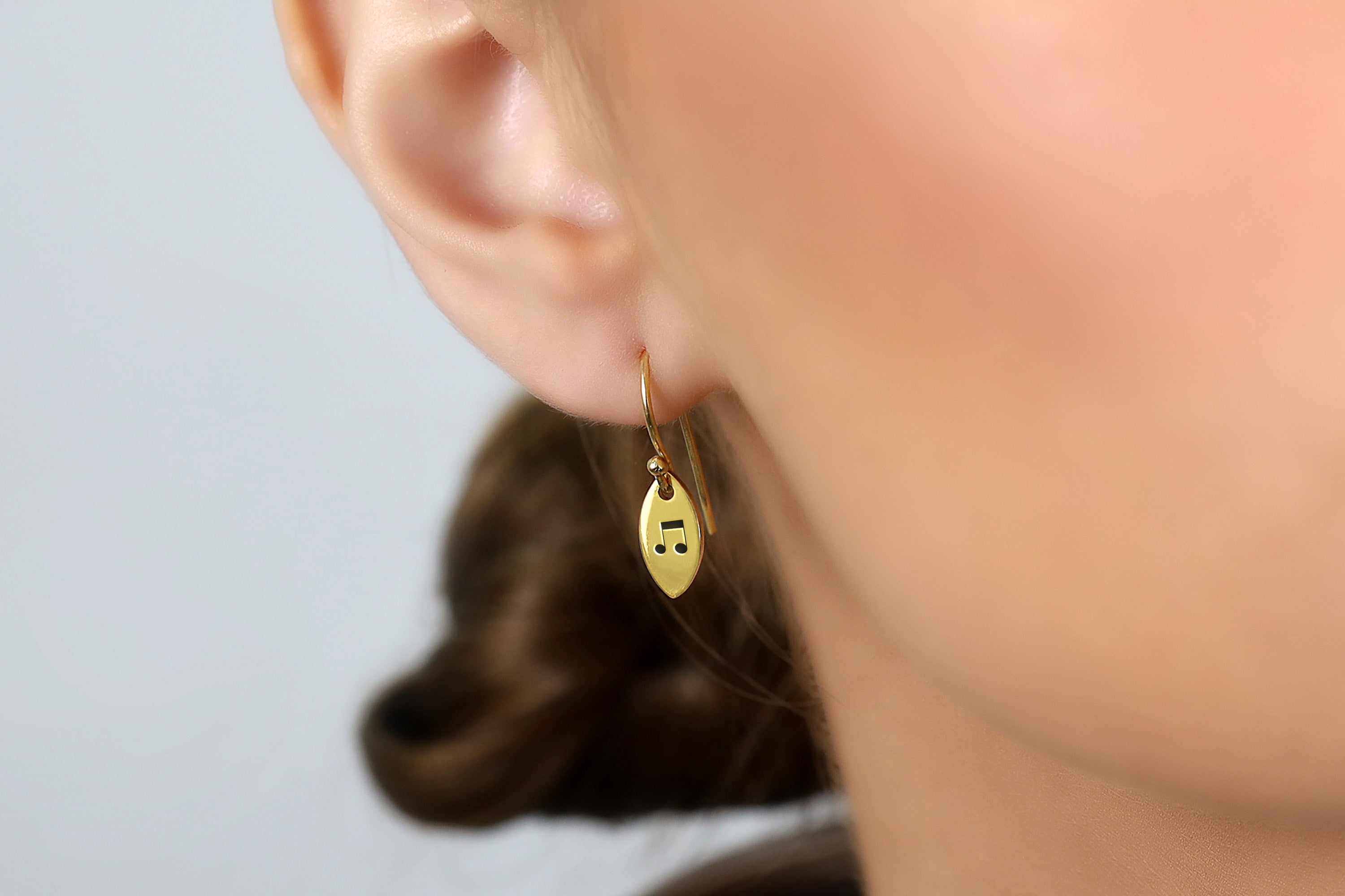 Music Notes Engraved Earrings