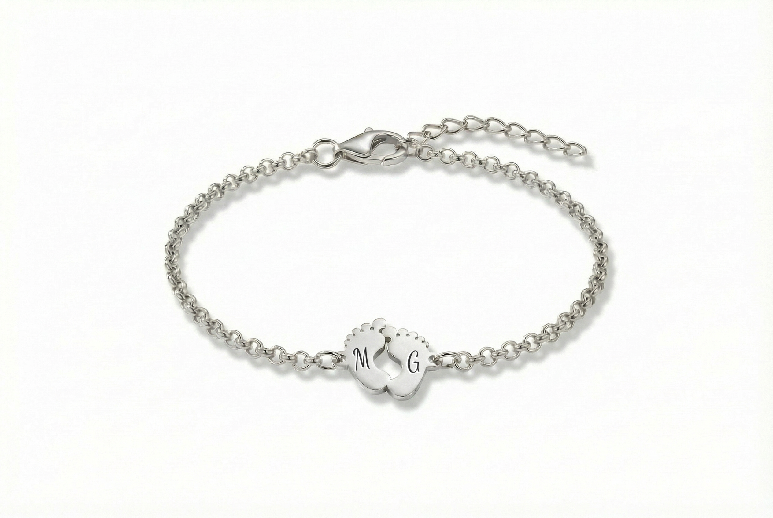 Personalized Baby Footprint Bracelet
