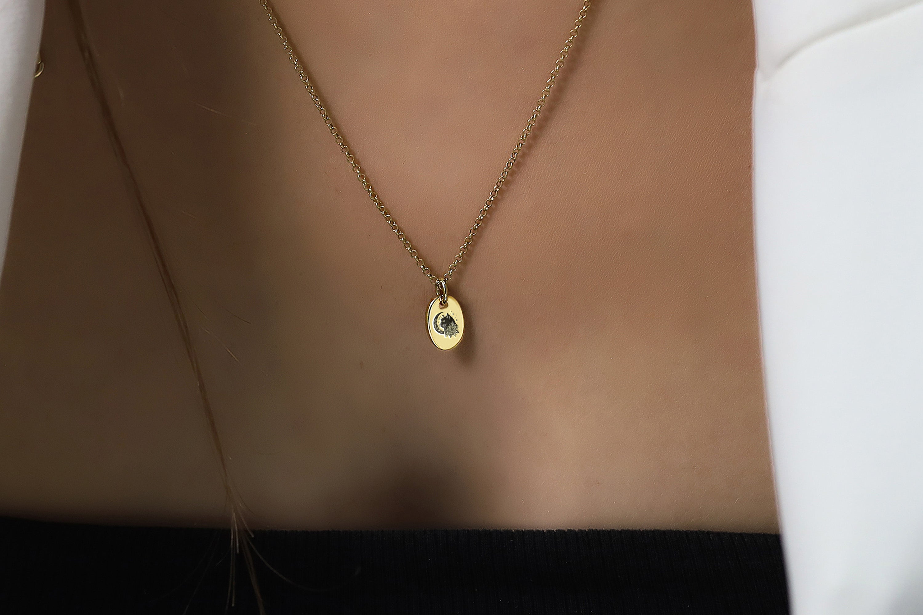 British Cat Engraved Necklace