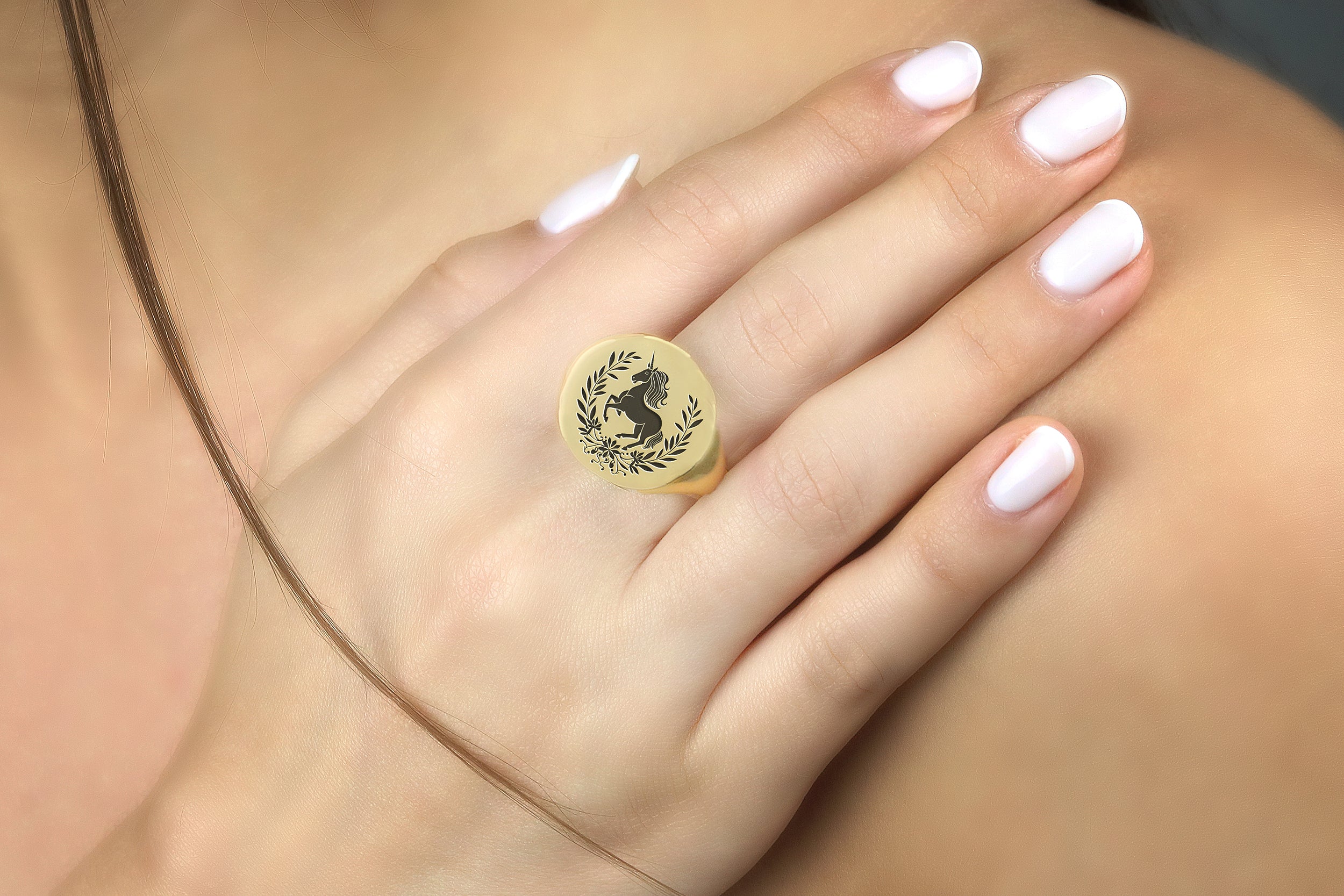 Mystical Unicorn Engraved Ring