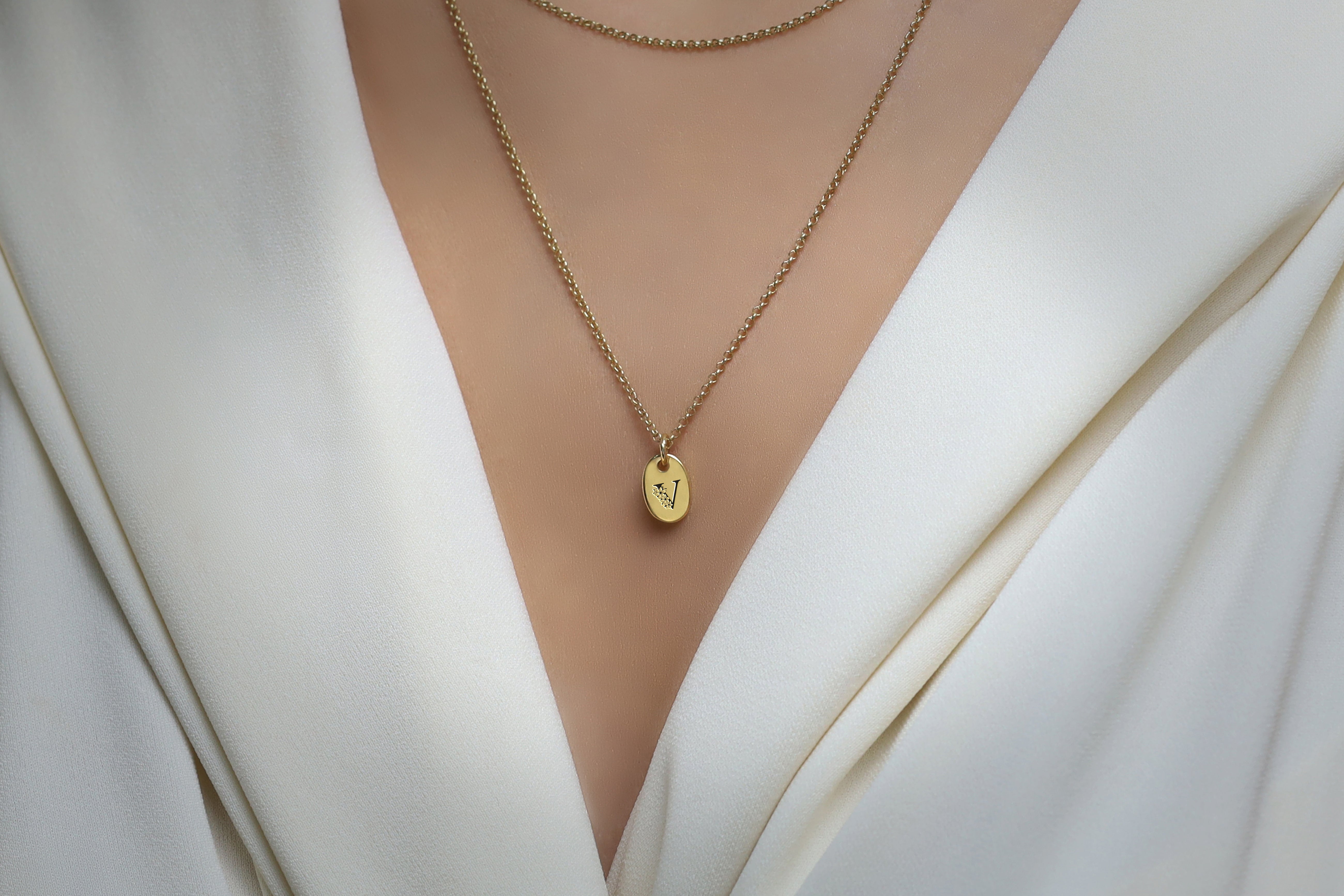 Custom Flowered Font Necklace