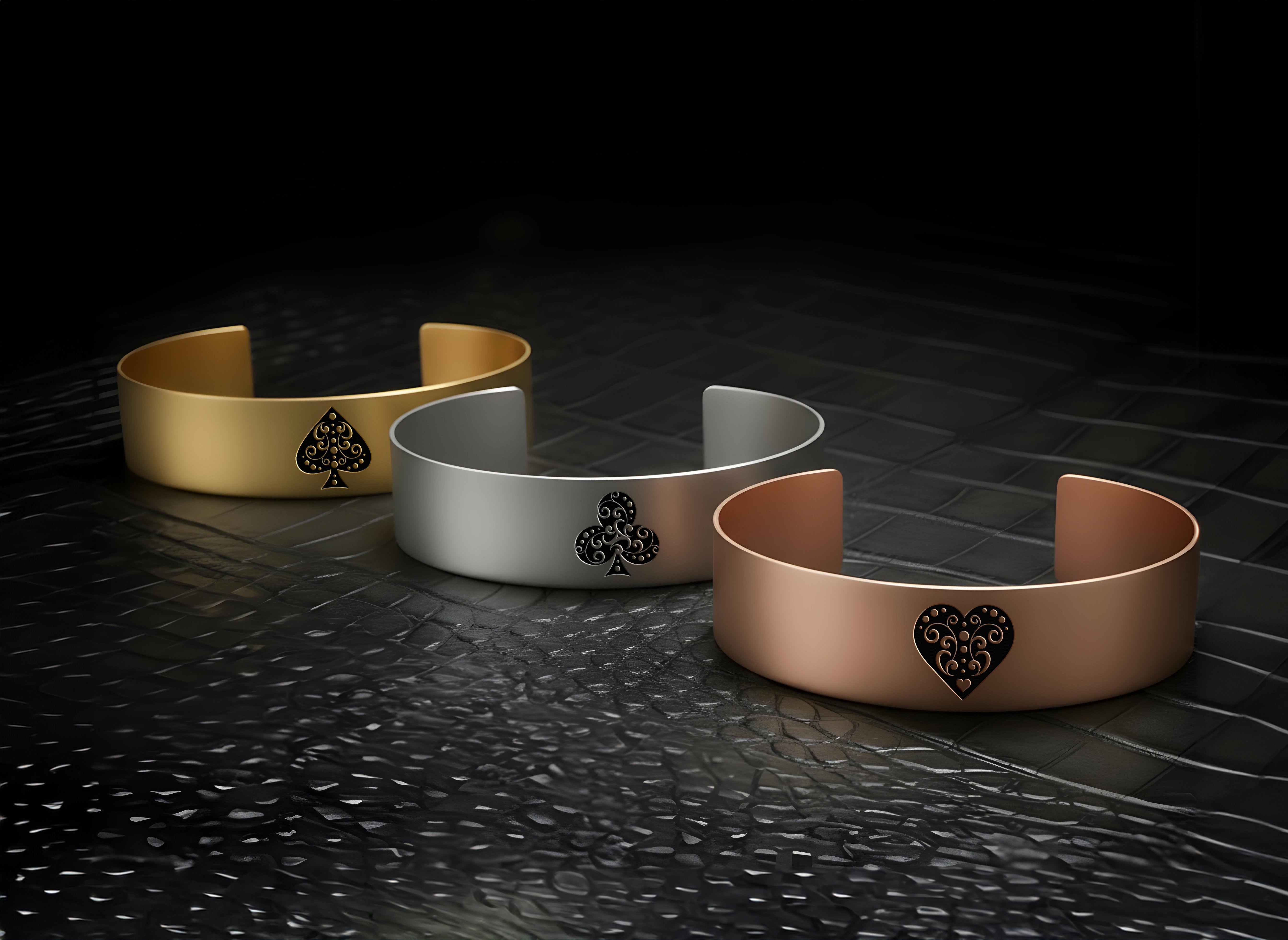 Gold Poker Spades Bracelet