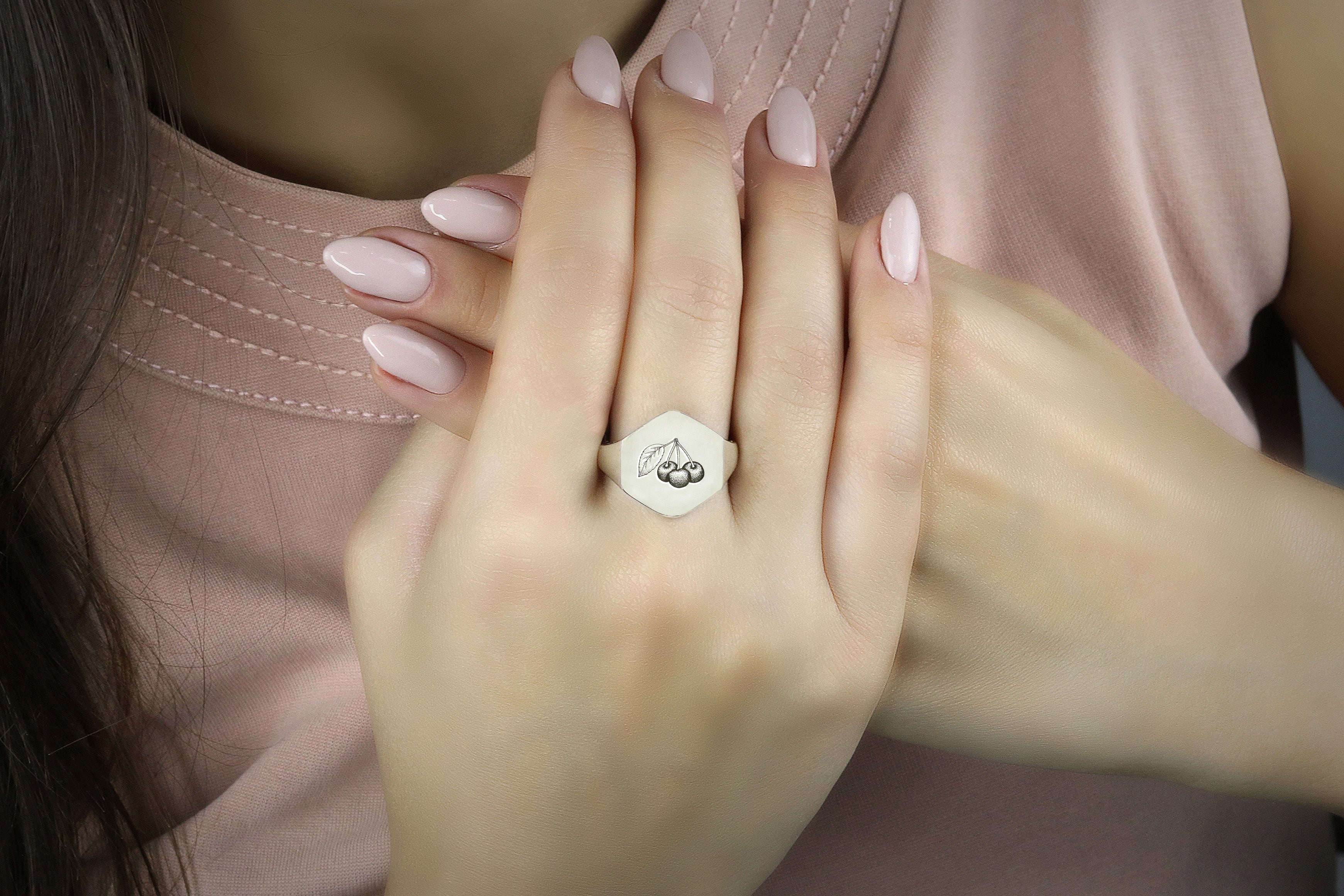 14k Gold Cherry Ring