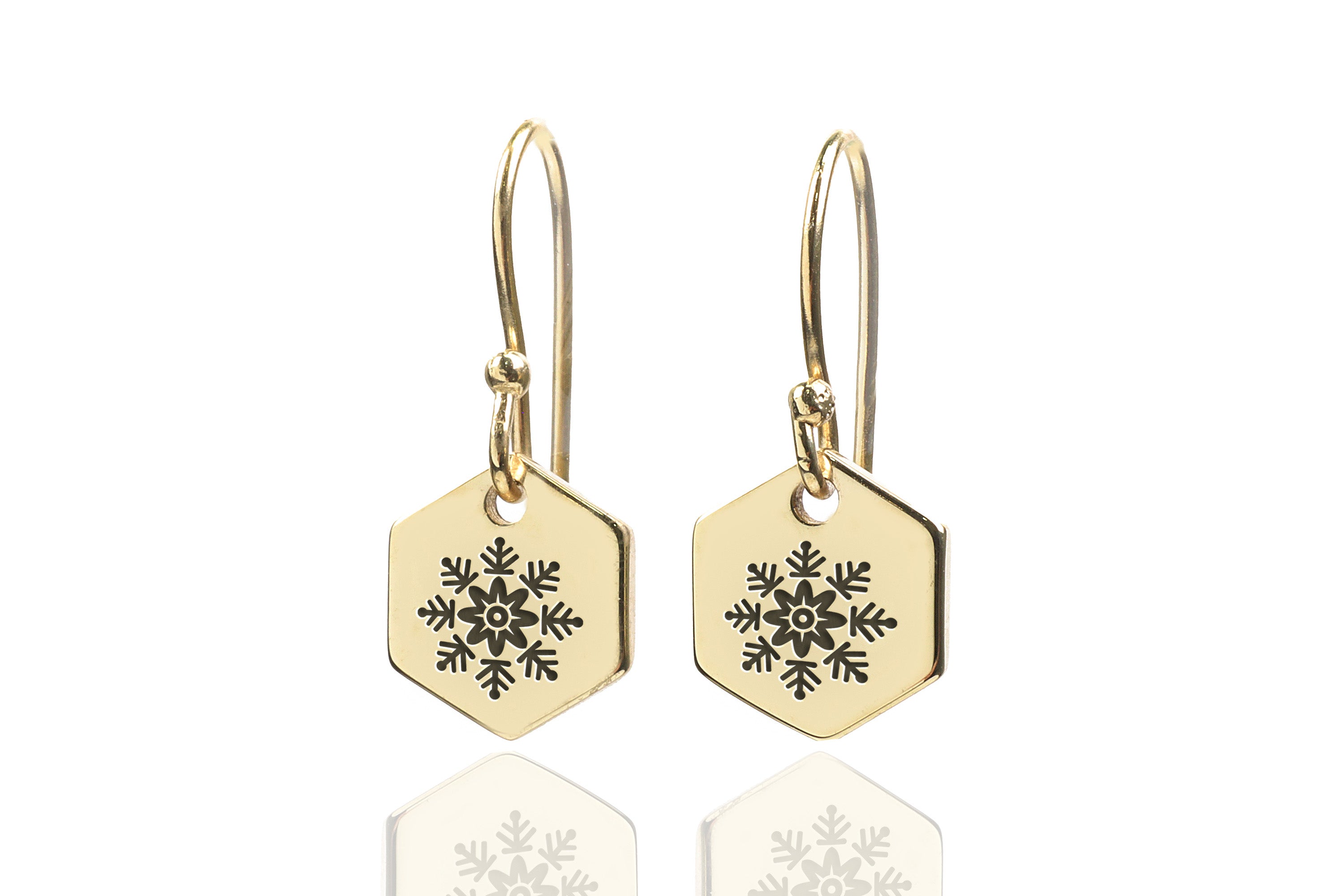 Snowflake Hexagon Earrings
