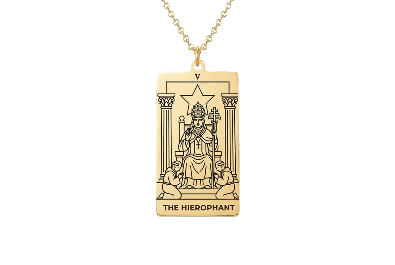 The Hierophant Tarot Card Necklace