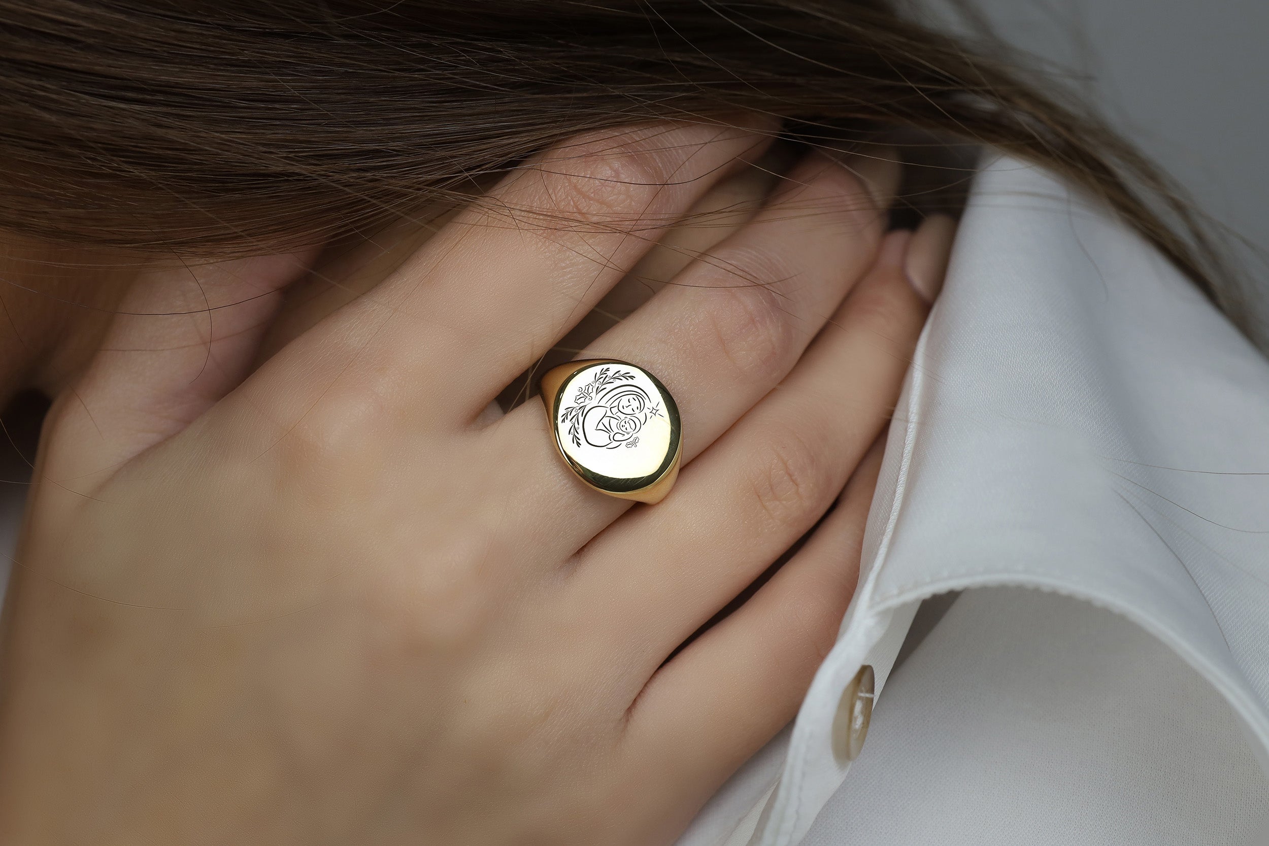 Mary And Jesus 14k Gold Ring