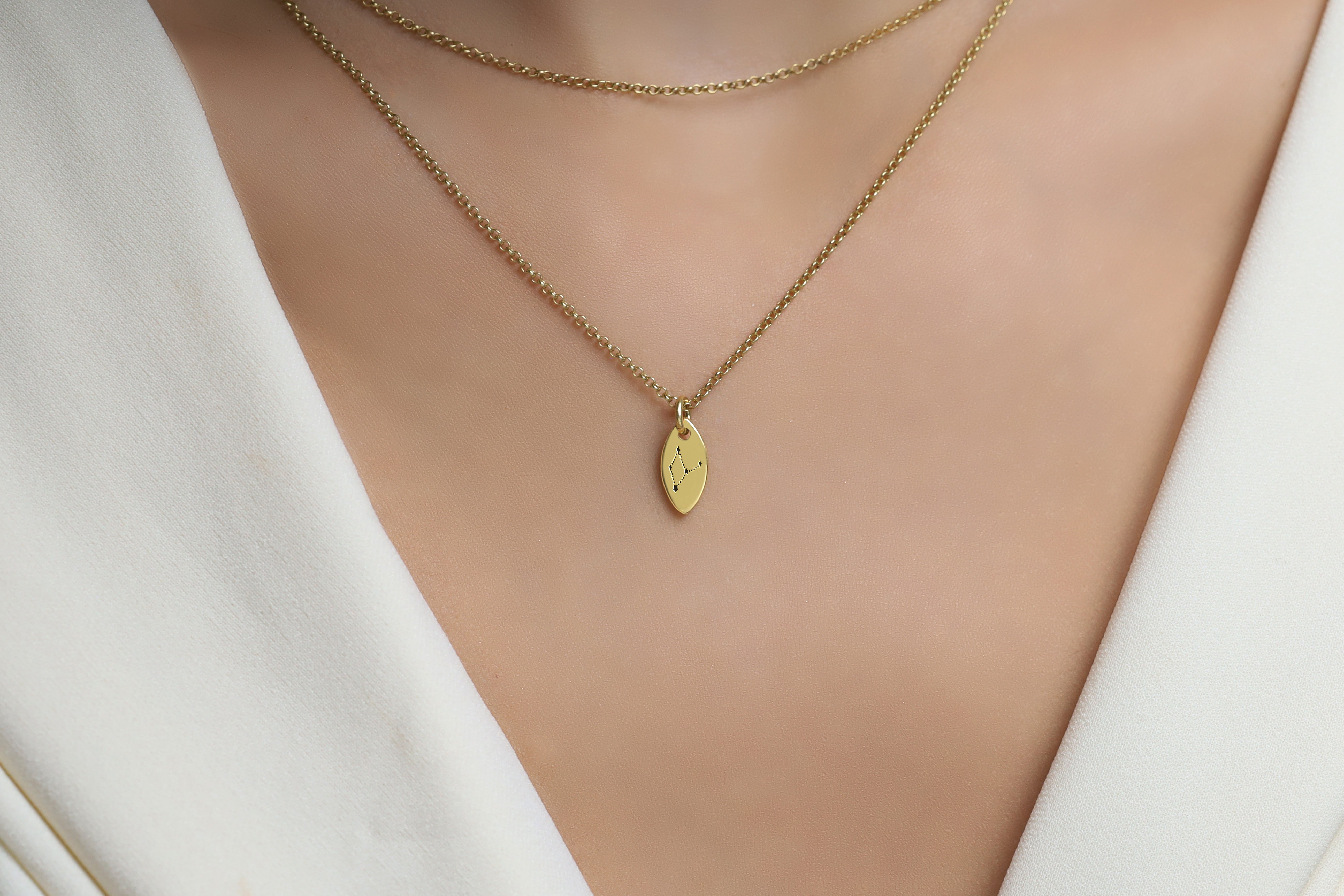 Gold Virgo Signet Necklace