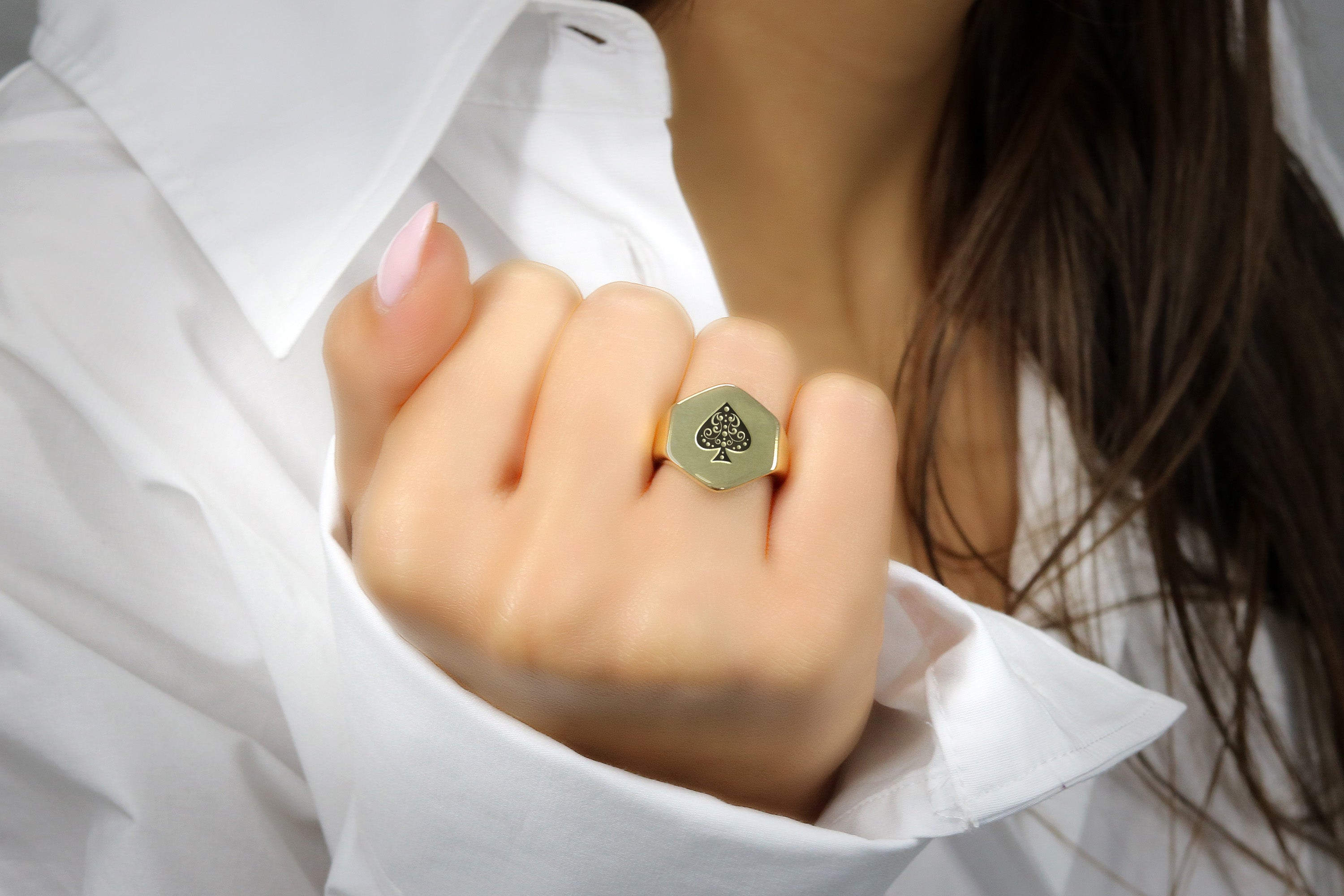 Poker Players Gold Luck Ring