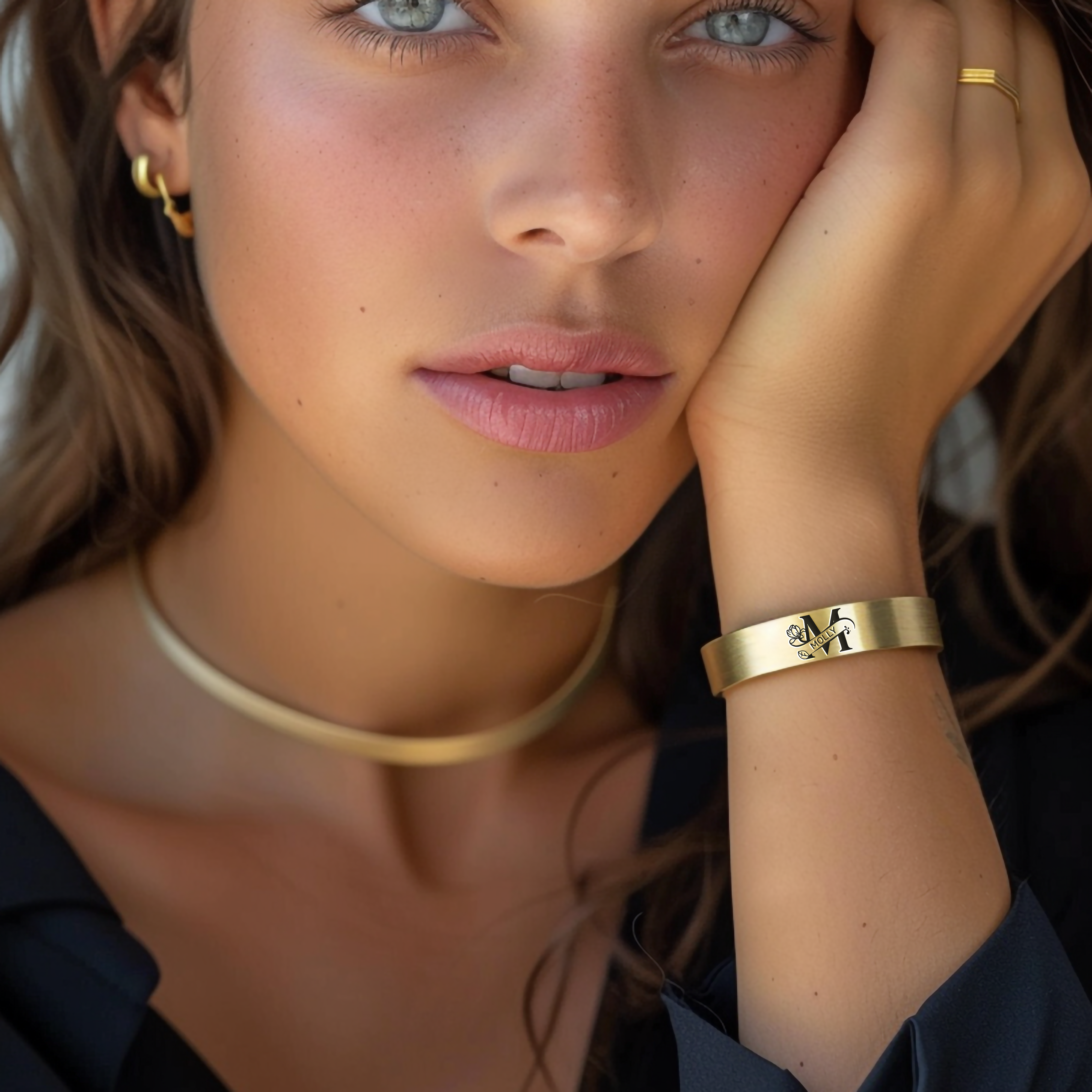 14k Gold Name Initial Bracelet