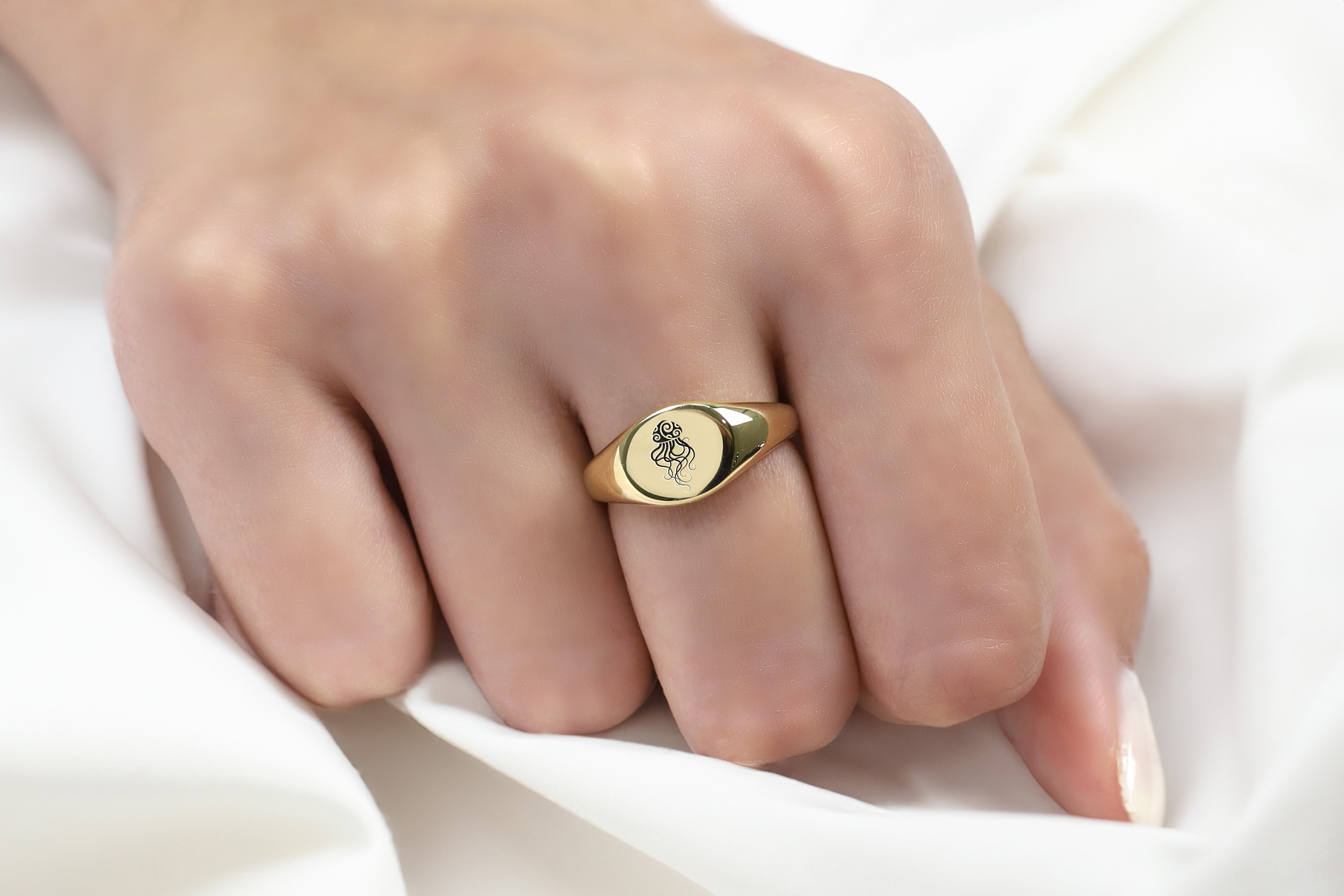 Tribal Jellyfish Signet Ring