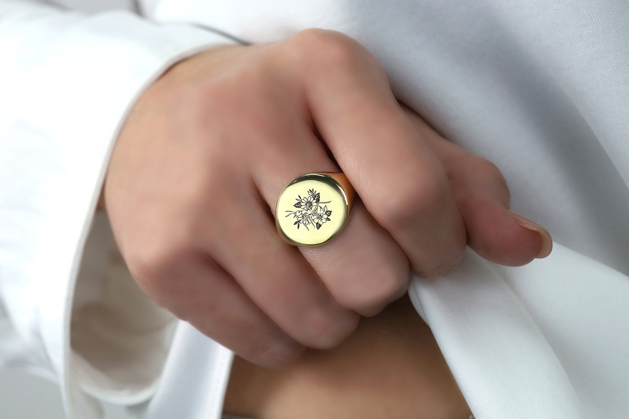 14k Gold Custom Insect Ring