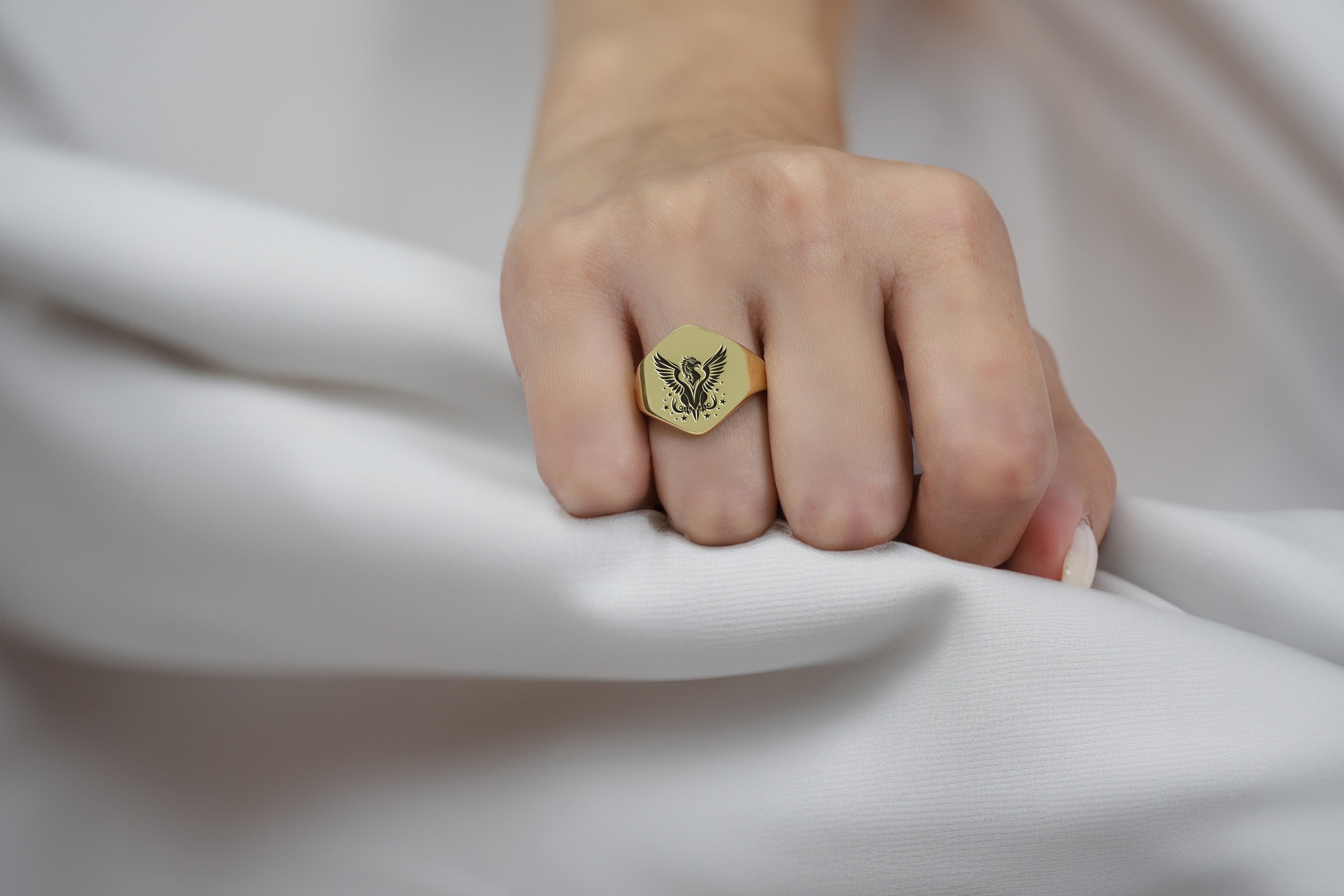 Gold Griffin Signet Ring