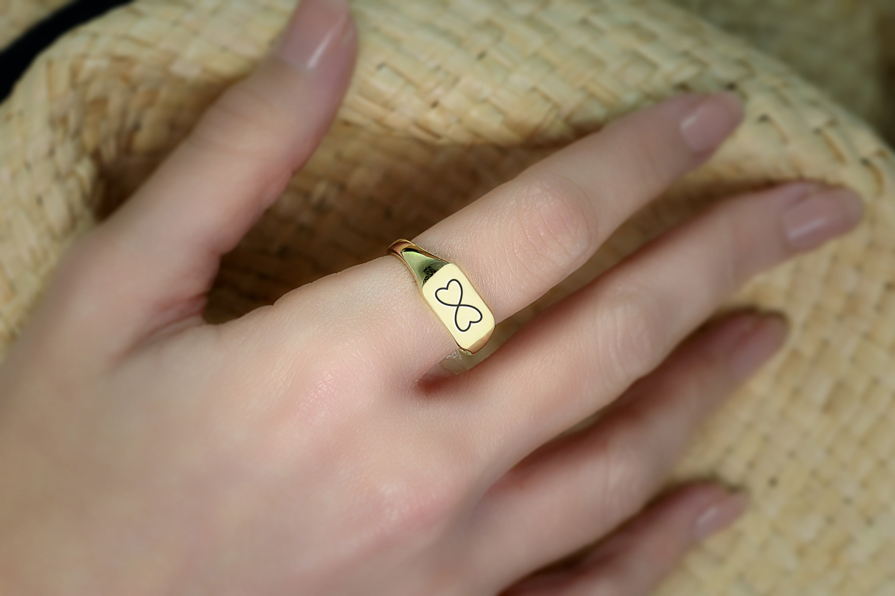 Infinity Gold Signet Ring