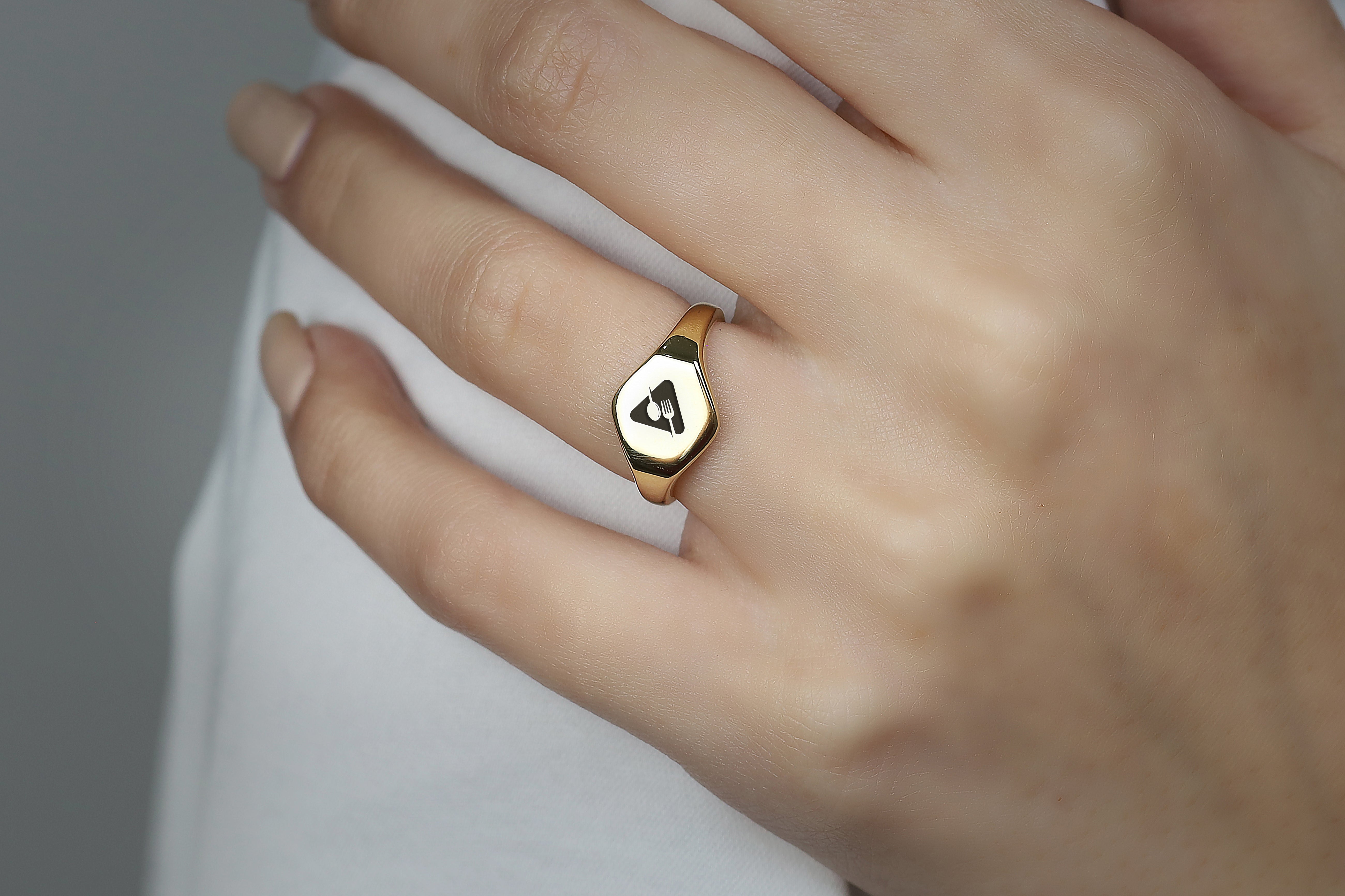 Engraved Spoon And Fork Ring