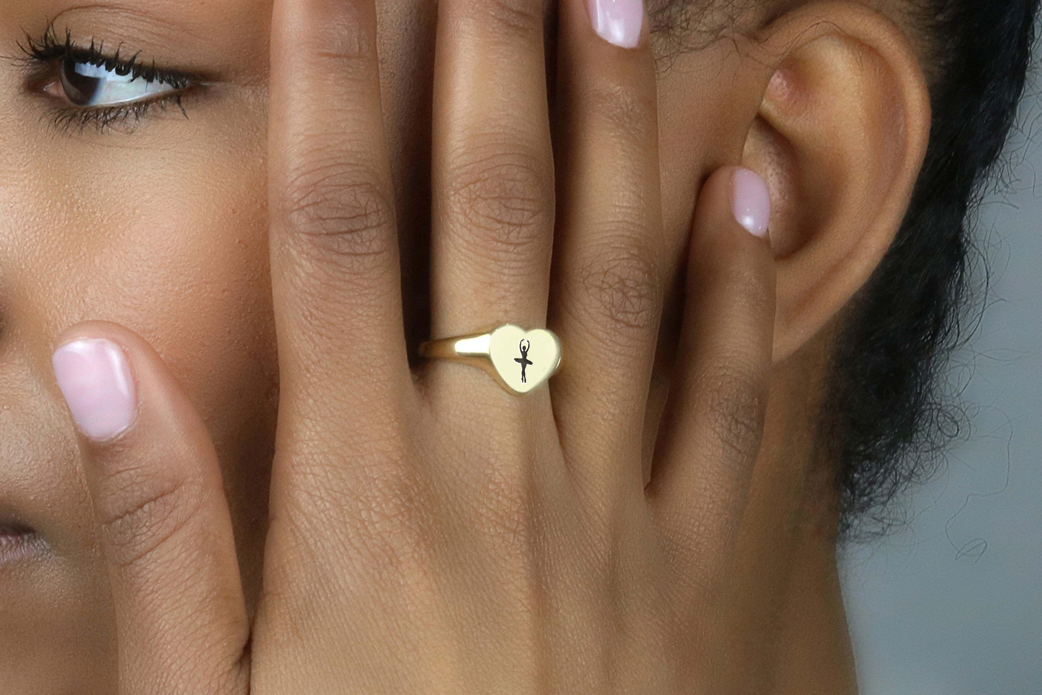 14k Gold Ballerina Signet Ring