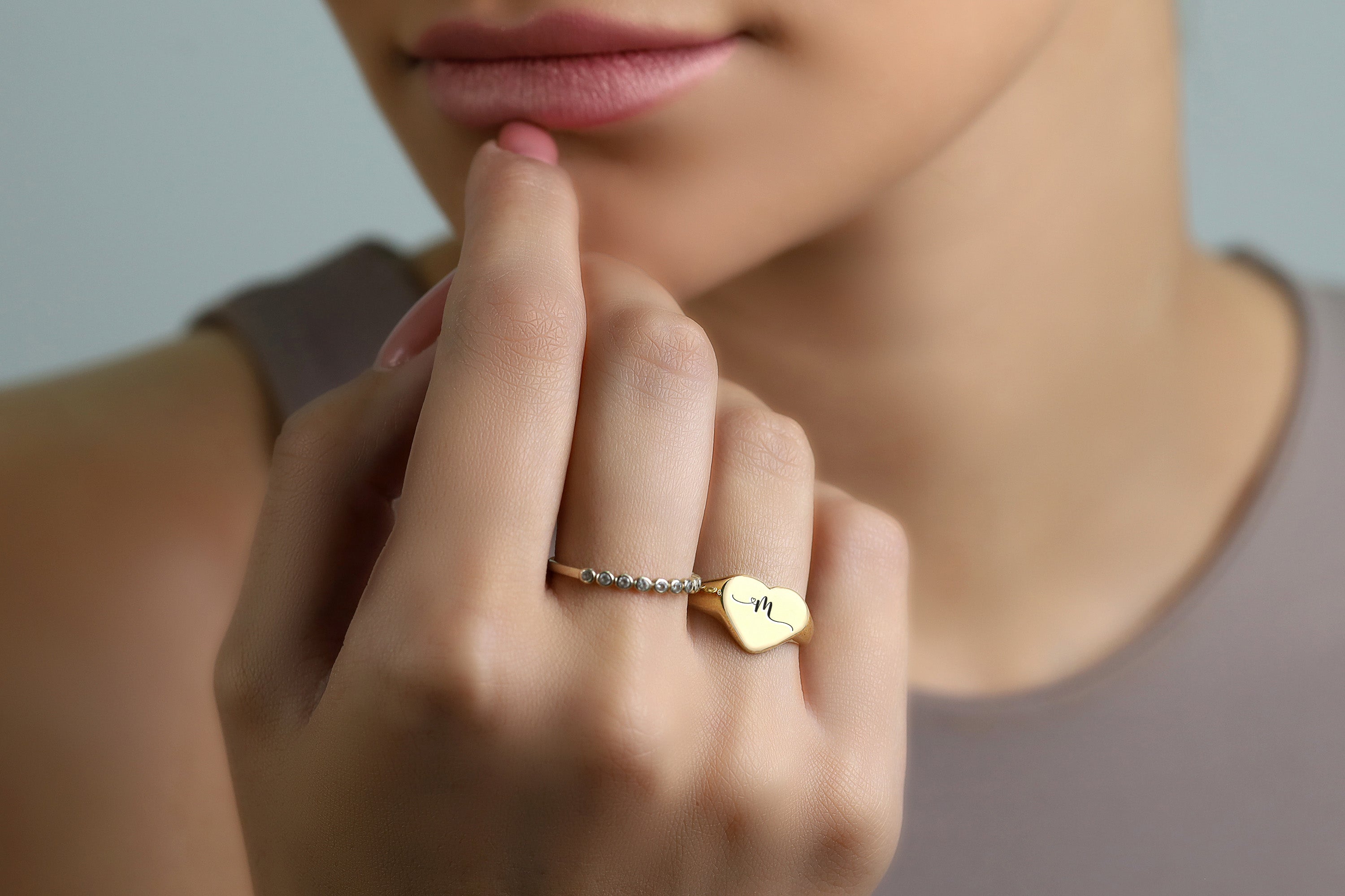Heart Shaped Name Ring